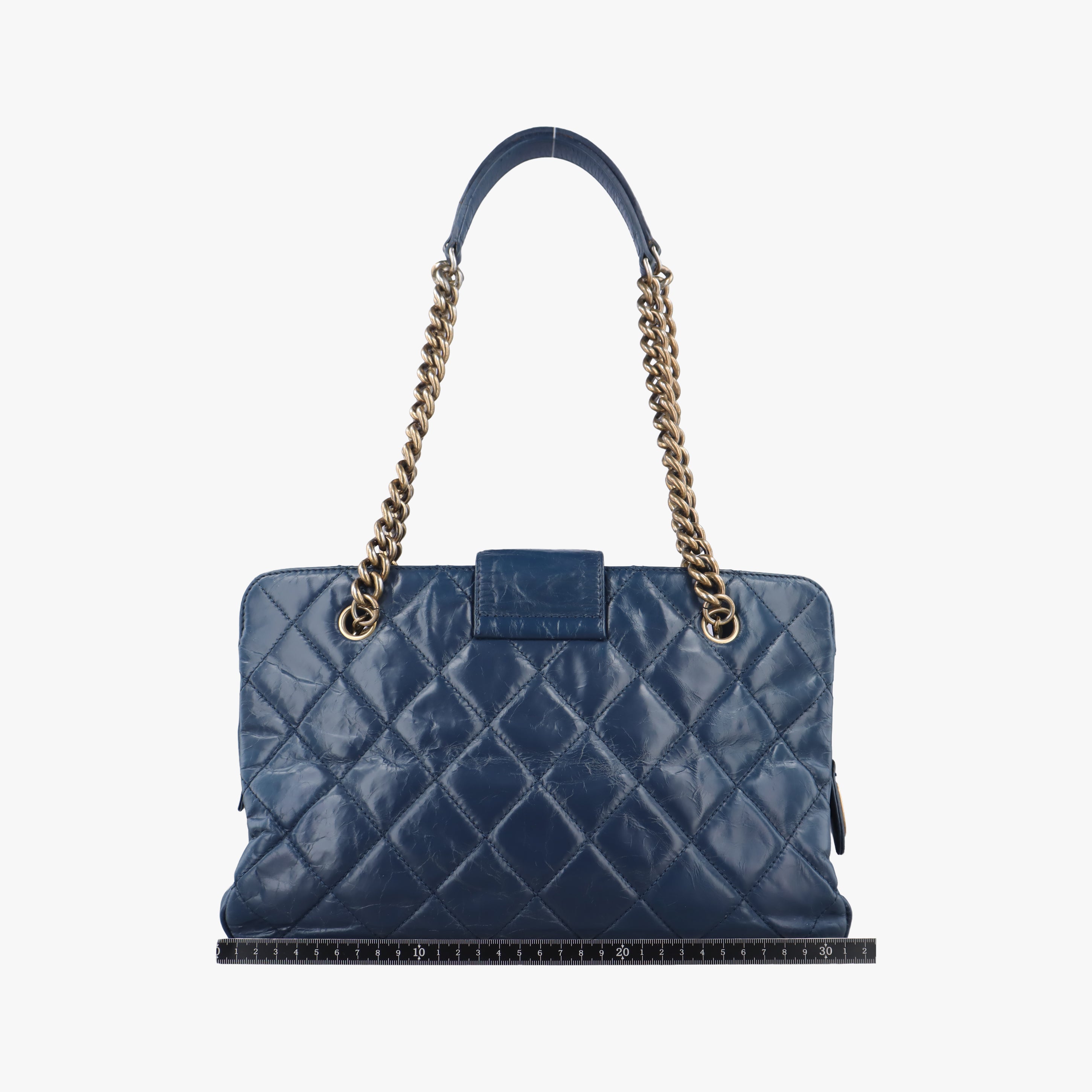 Pre-owned Chanel 2.55 Matelasse Navy Leather A66817 shoulderbag | stylenewstar