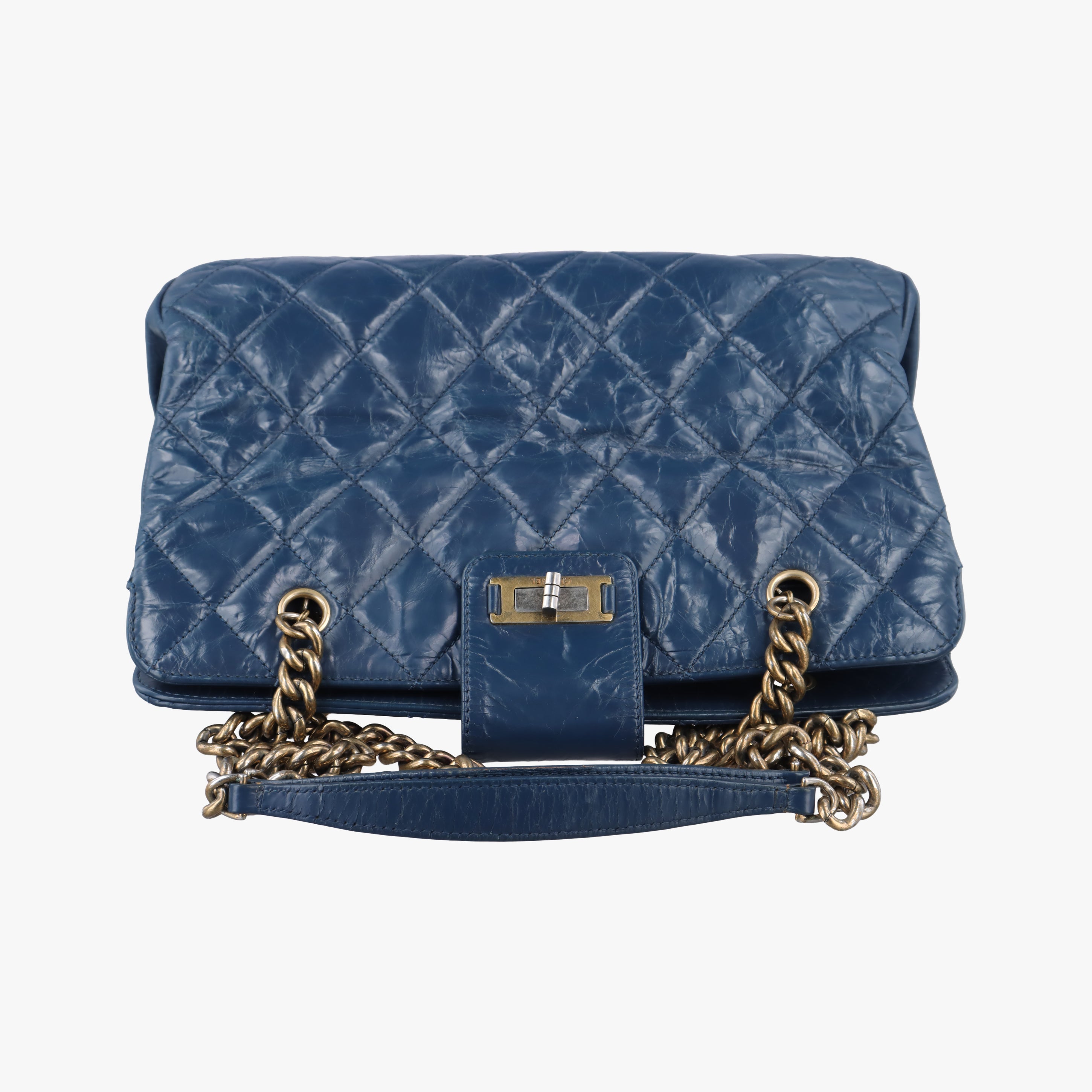 Pre-owned Chanel 2.55 Matelasse Navy Leather A66817 shoulderbag | stylenewstar