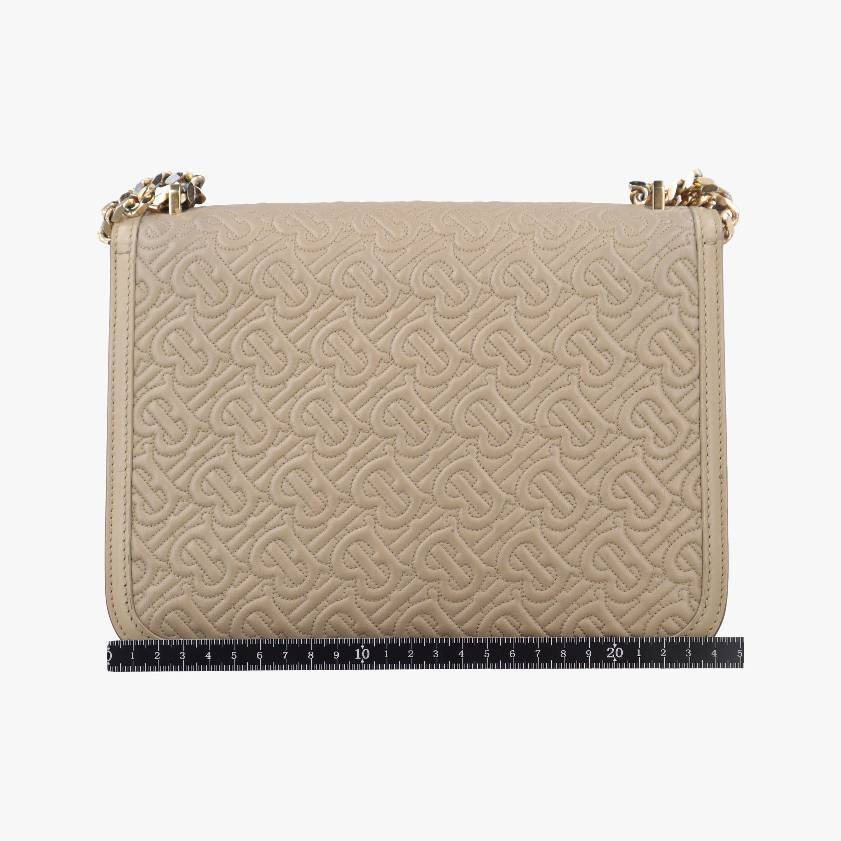 Pre-owned Burberry TB Chain beige Leather  shoulderbag | stylenewstar
