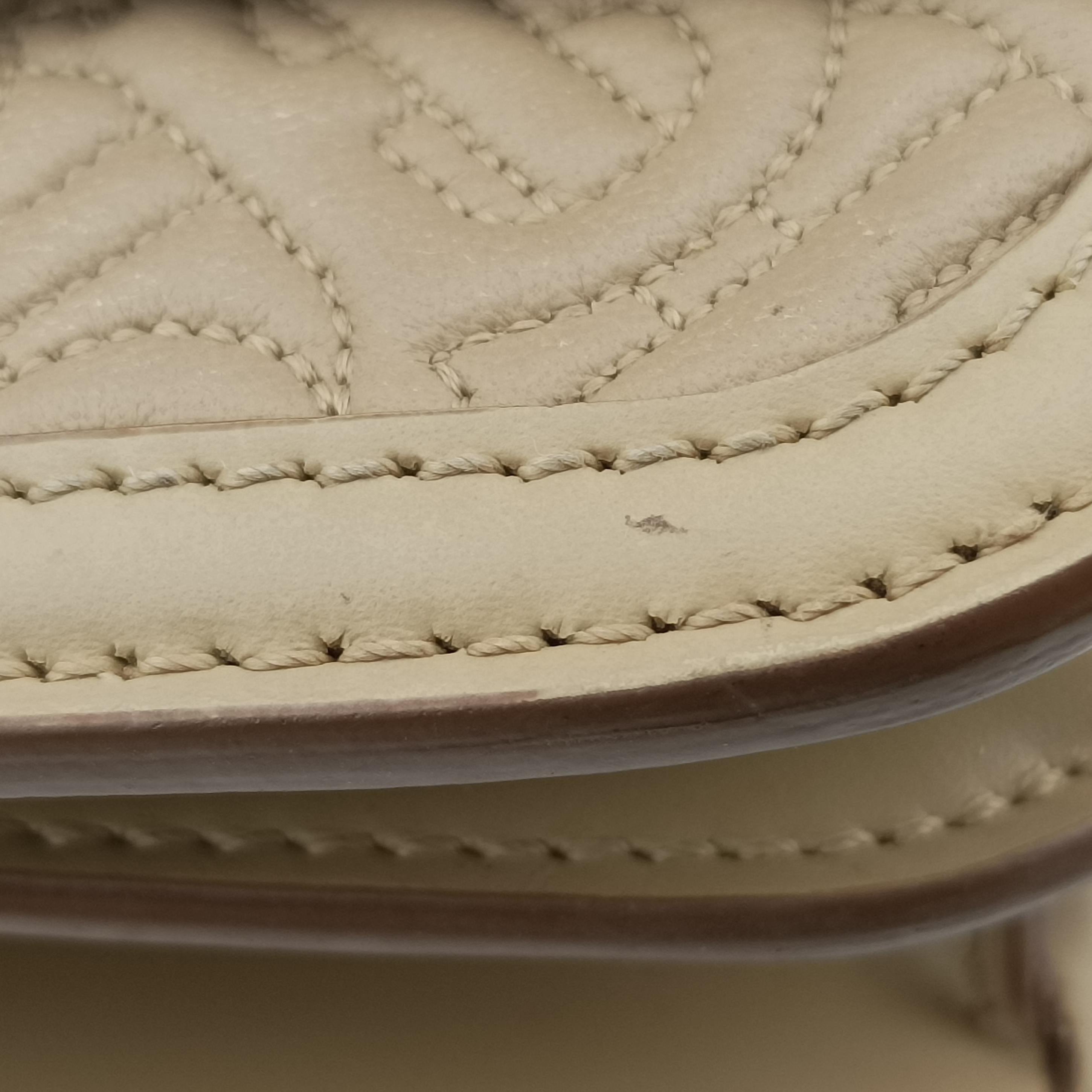 Pre-owned Burberry TB Chain beige Leather  shoulderbag | stylenewstar
