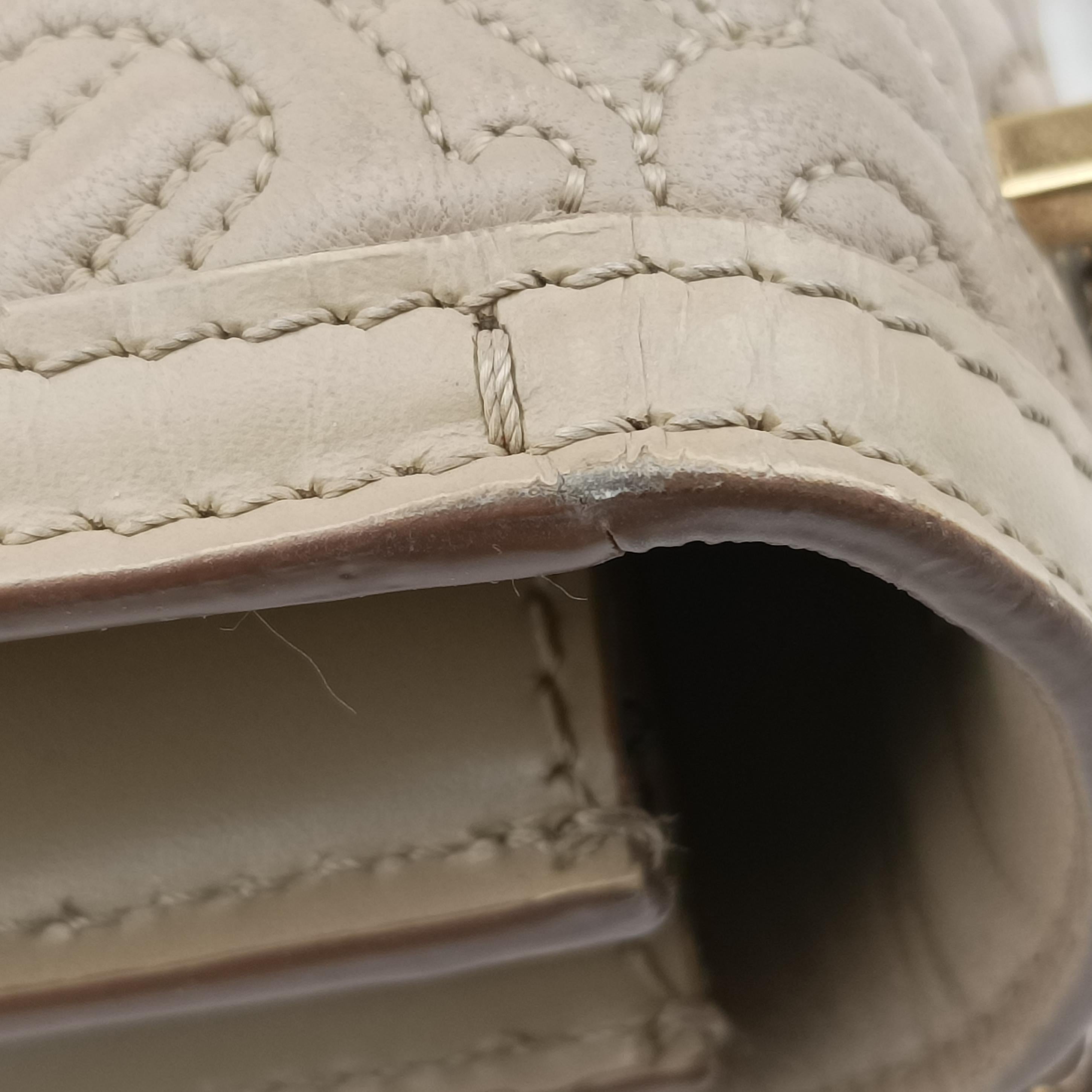 Pre-owned Burberry TB Chain beige Leather  shoulderbag | stylenewstar