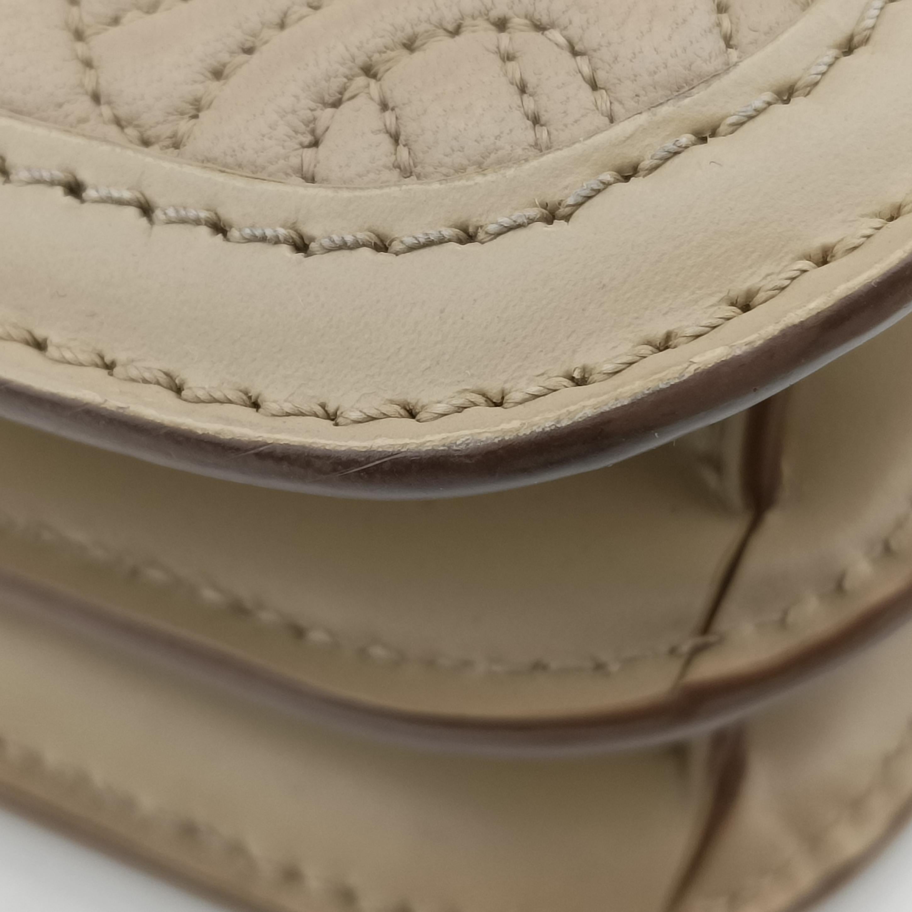 Pre-owned Burberry TB Chain beige Leather  shoulderbag | stylenewstar