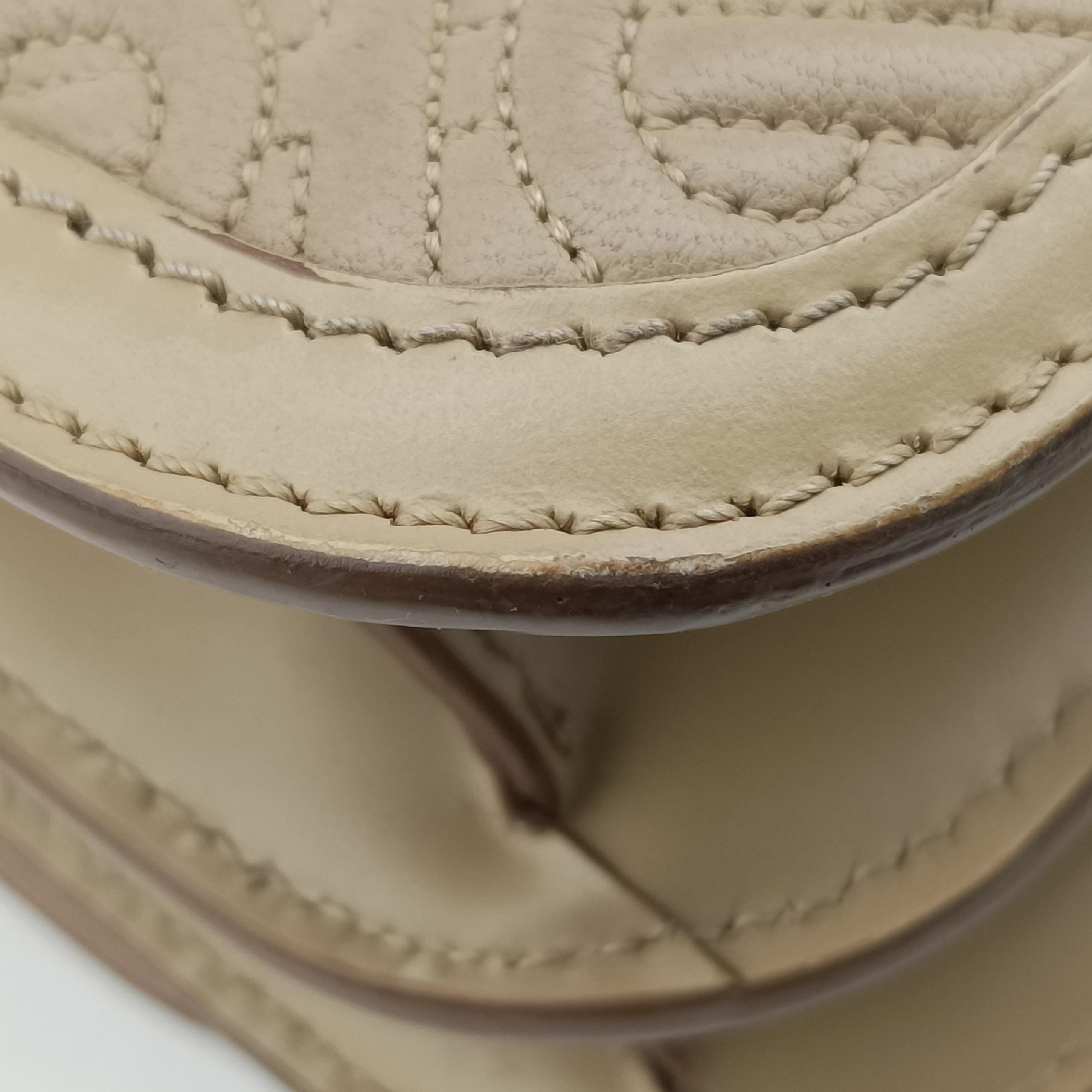 Pre-owned Burberry TB Chain beige Leather  shoulderbag | stylenewstar