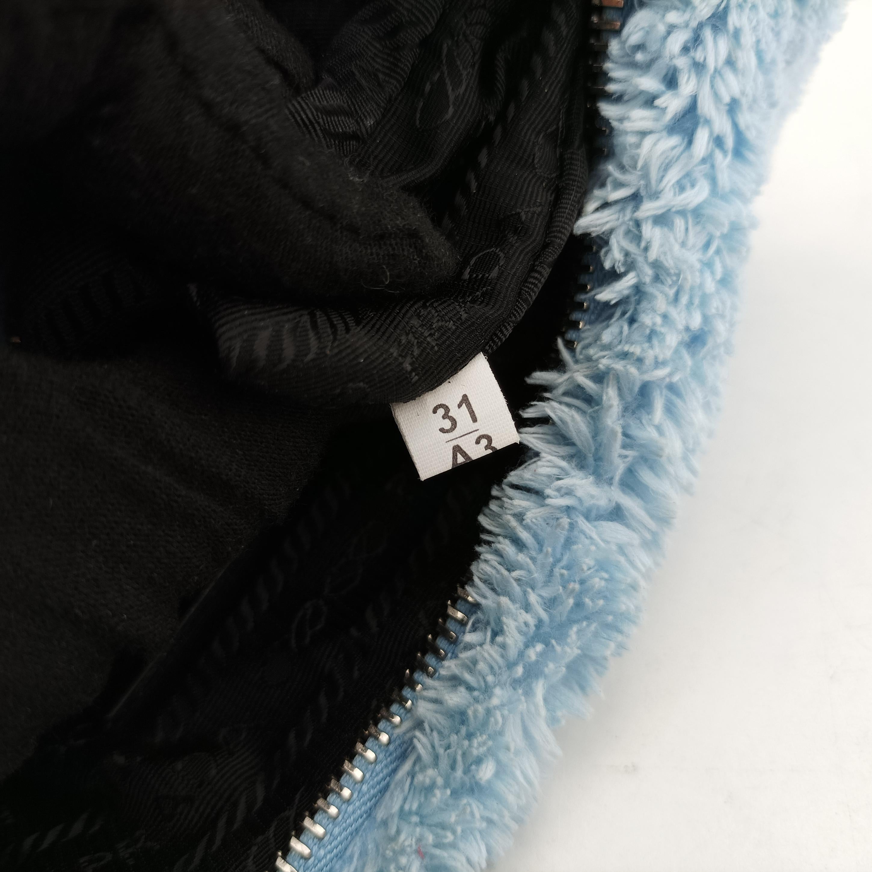 Vintage Prada Re-Edition2000 Blue Terry cloth 1NE515 handbag | stylenewstar