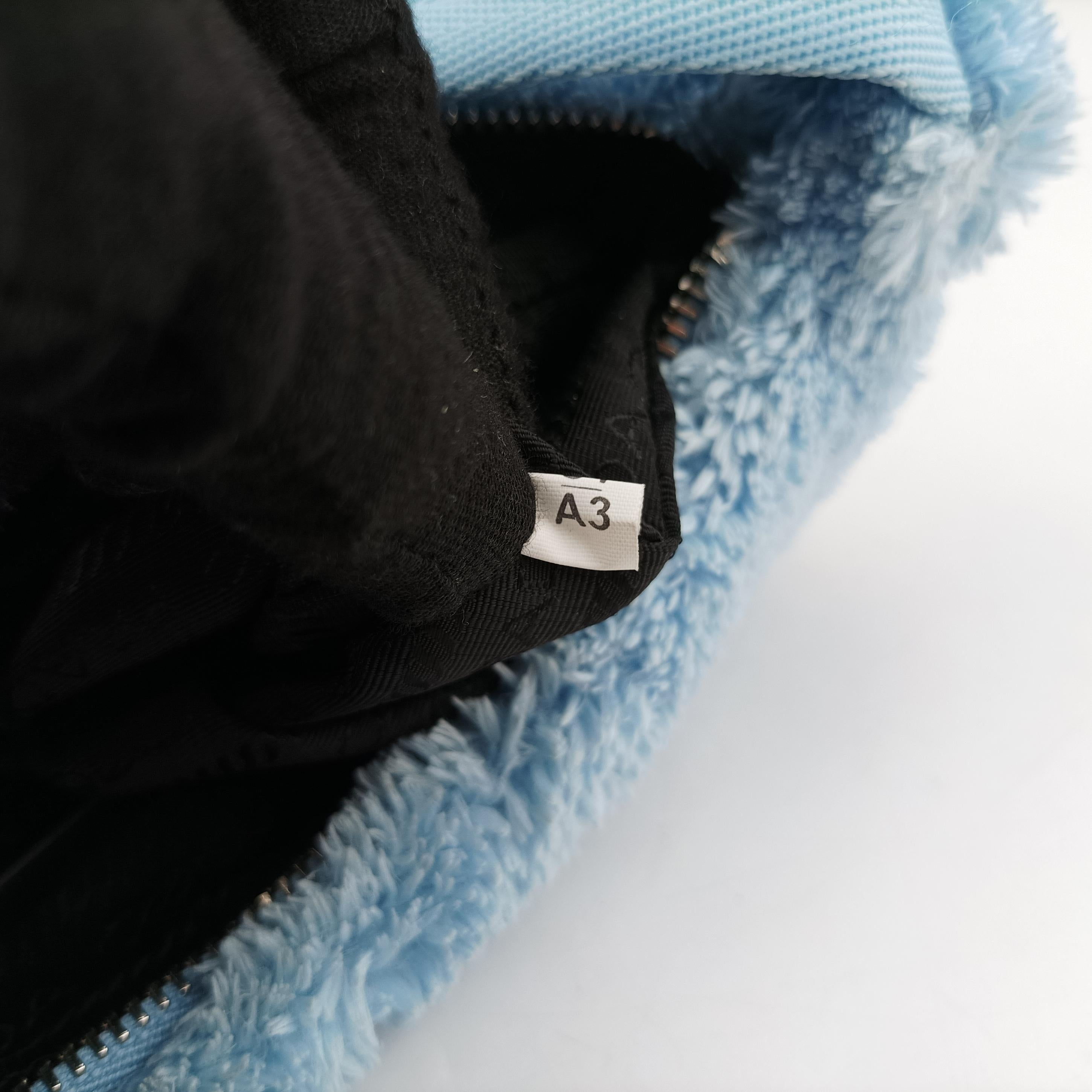 Vintage Prada Re-Edition2000 Blue Terry cloth 1NE515 handbag | stylenewstar