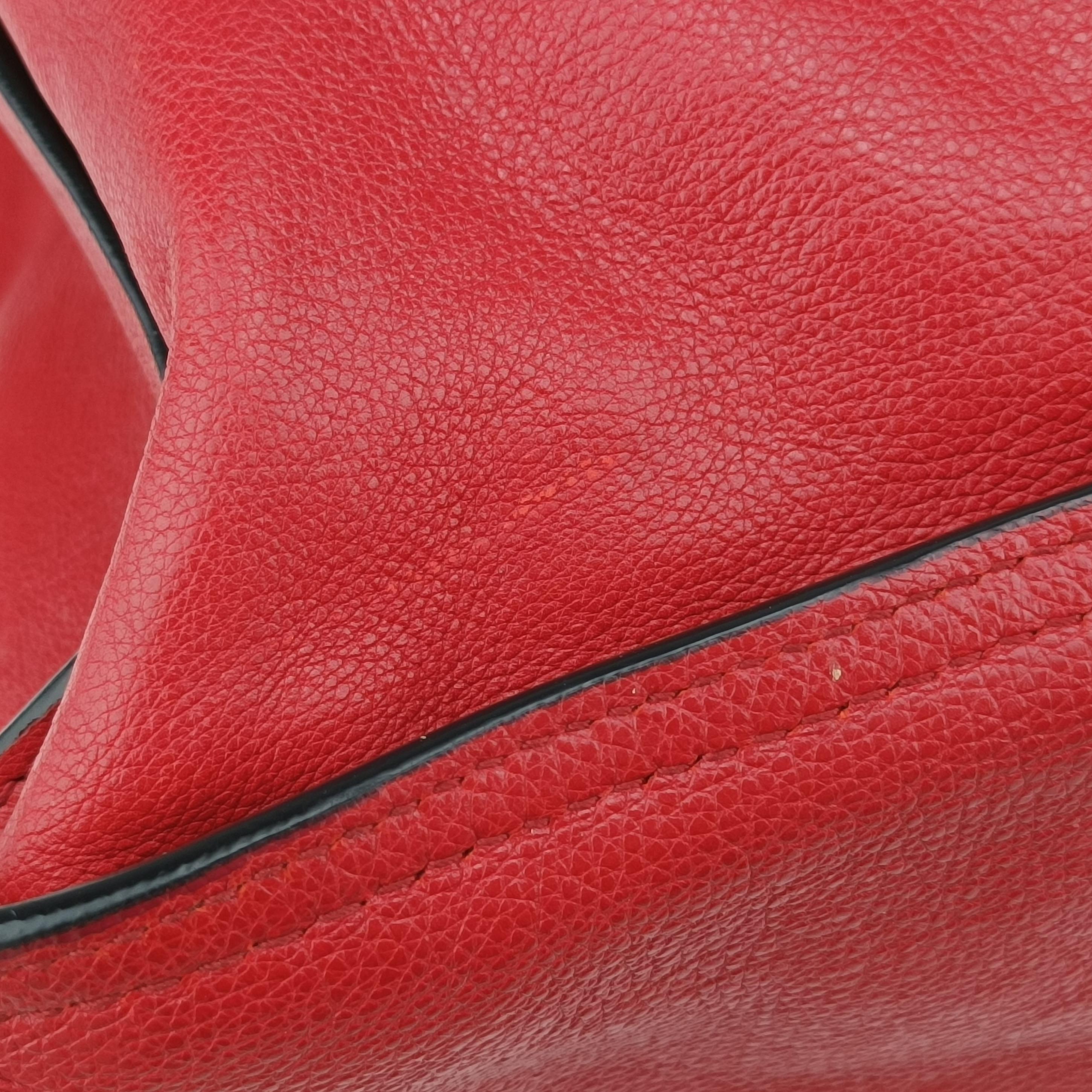 Pre-owned Prada Etiquette Red Leather 1BG122 shoulderbag | stylenewstar