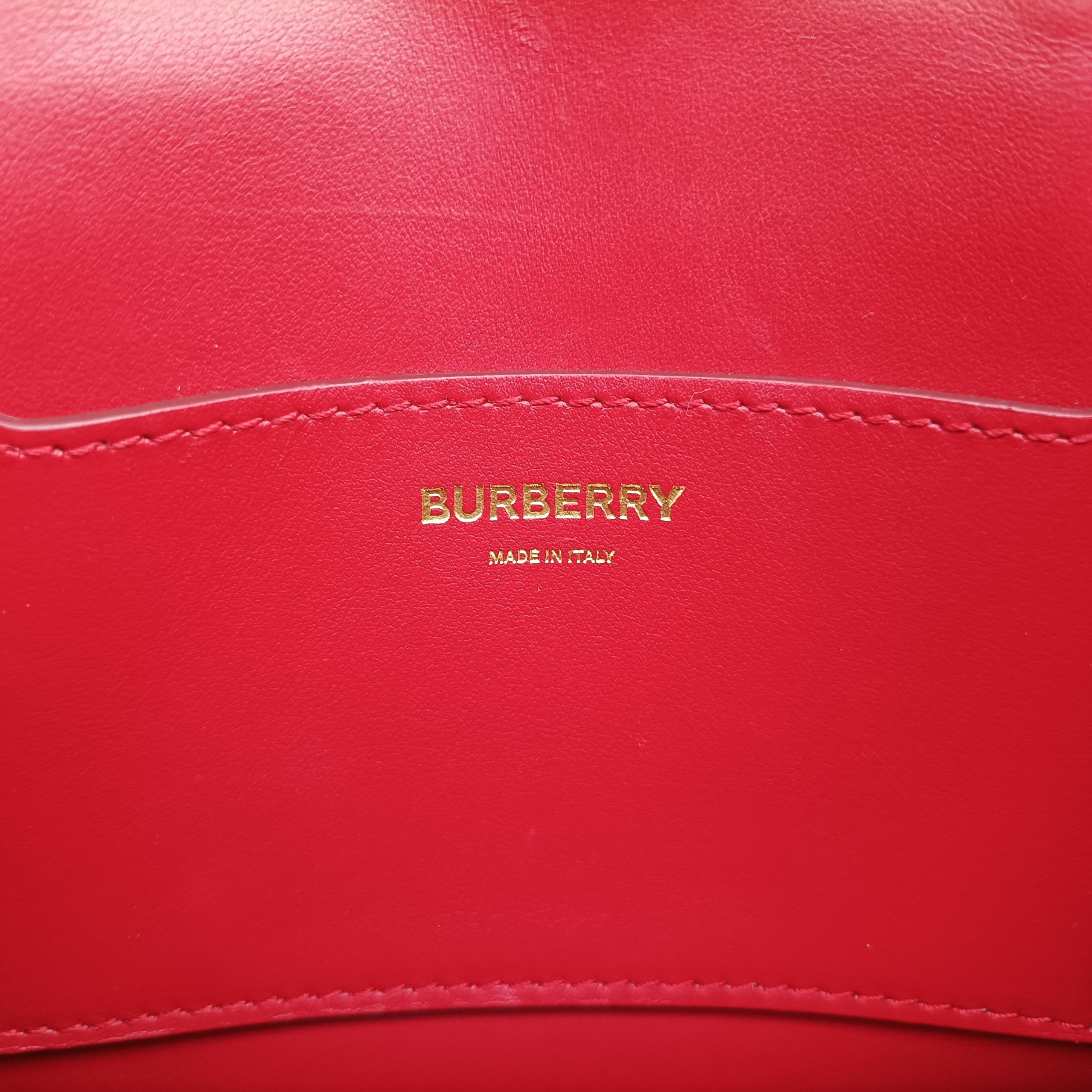 Pre-owned Burberry TB logo Red Leather  shoulderbag | stylenewstar