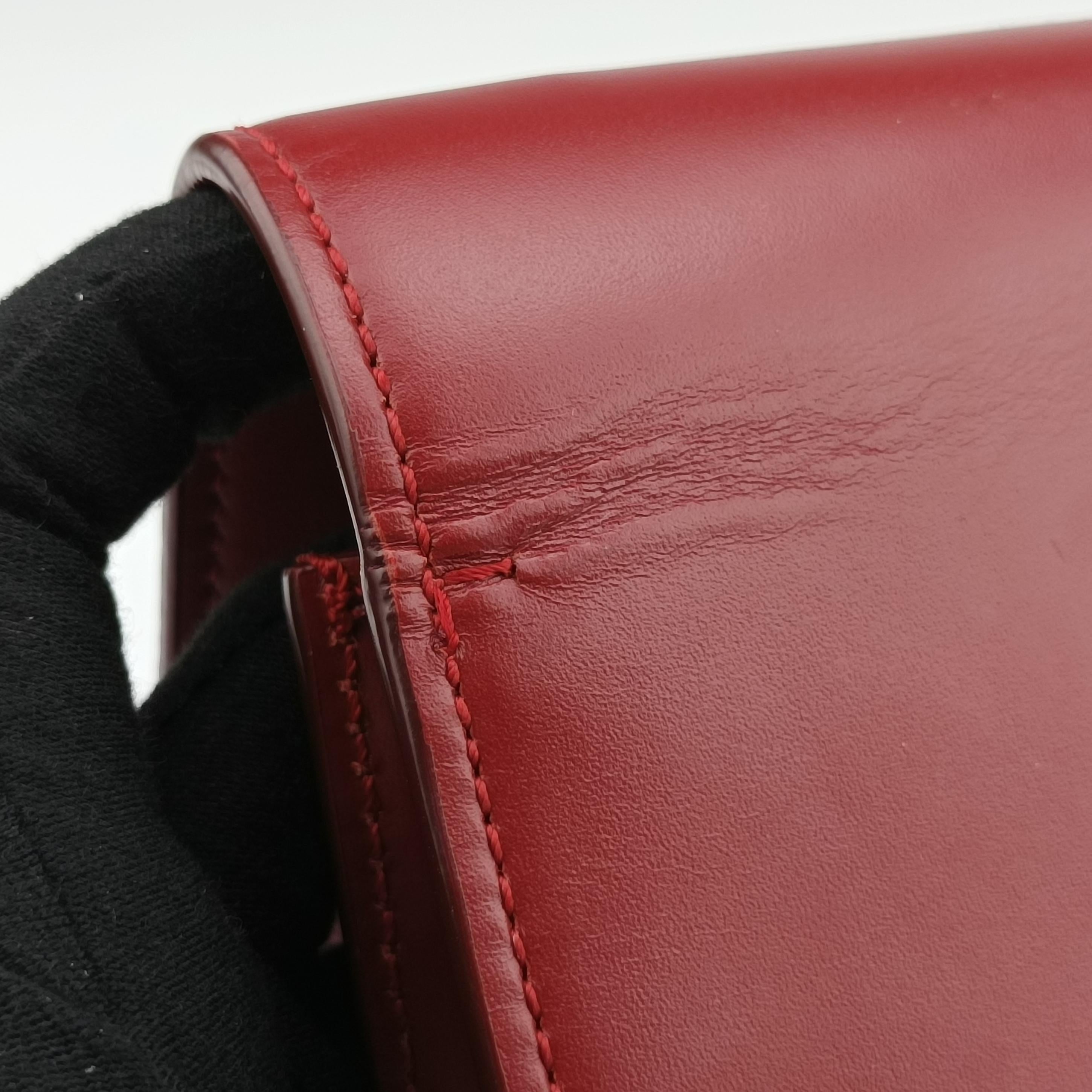 Pre-owned Burberry TB logo Red Leather  shoulderbag | stylenewstar