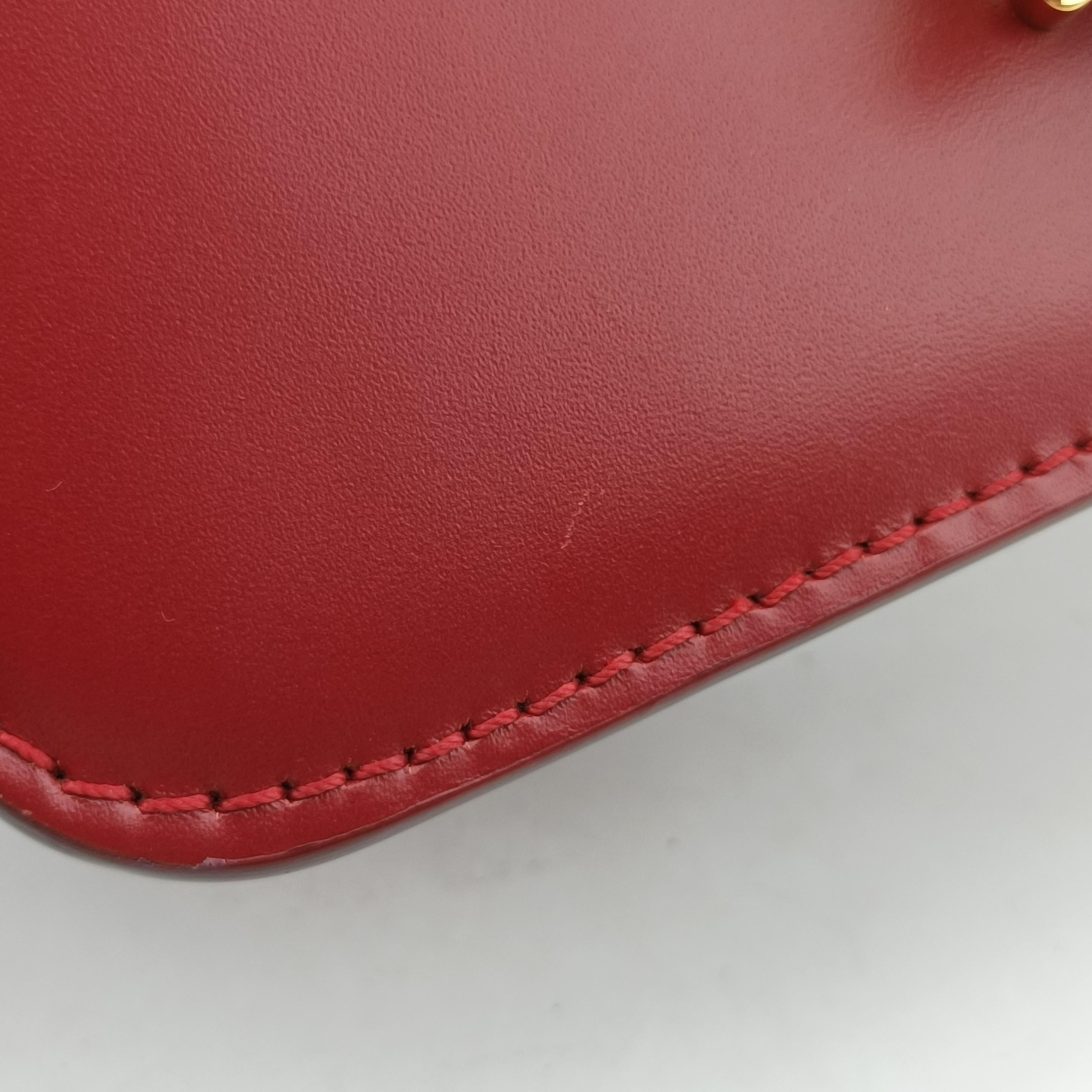Pre-owned Burberry TB logo Red Leather  shoulderbag | stylenewstar