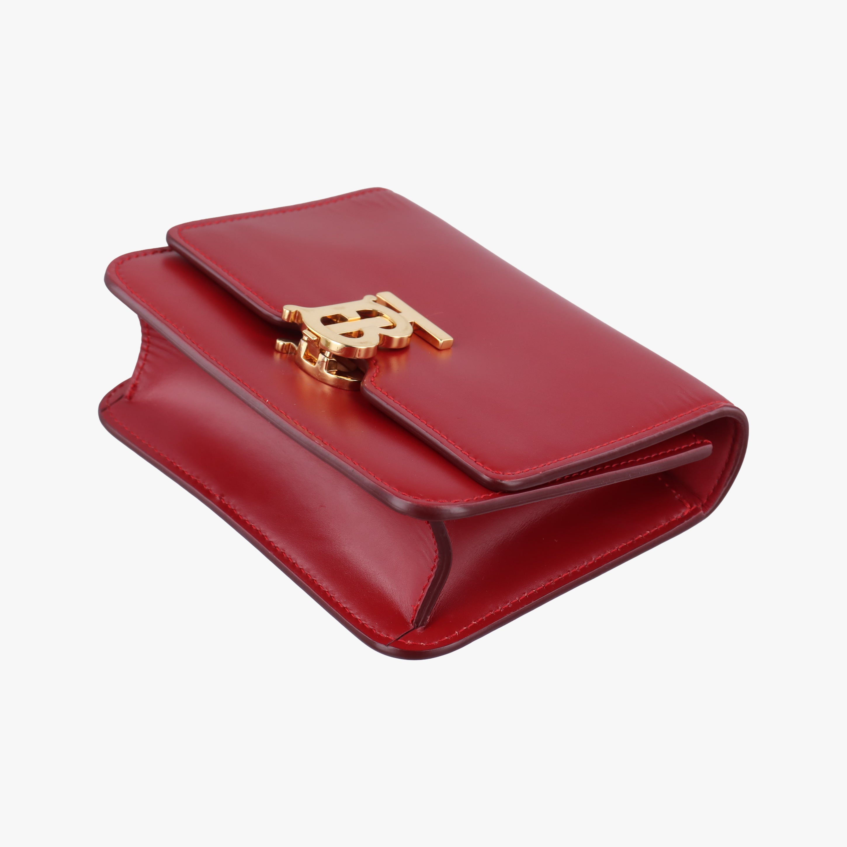 Pre-owned Burberry TB logo Red Leather  shoulderbag | stylenewstar