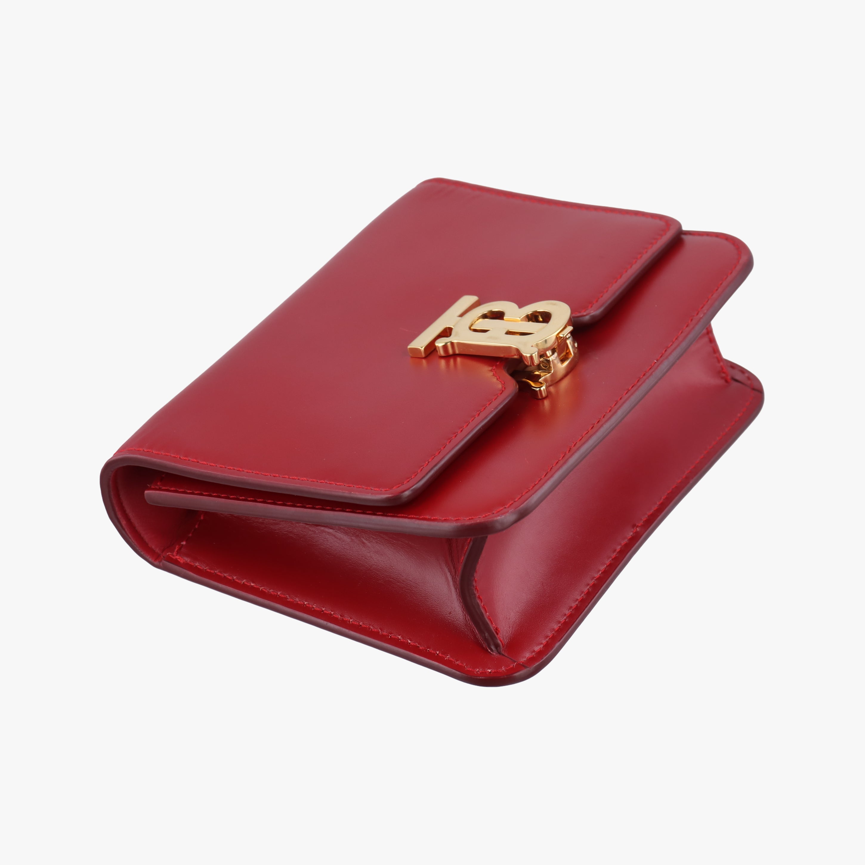 Pre-owned Burberry TB logo Red Leather  shoulderbag | stylenewstar