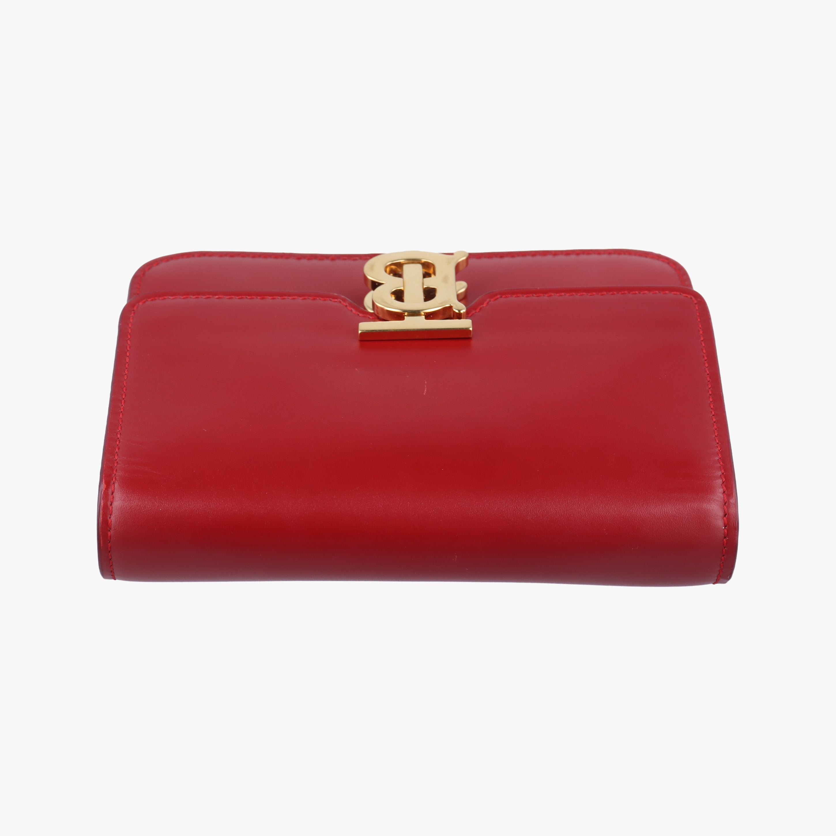 Pre-owned Burberry TB logo Red Leather  shoulderbag | stylenewstar
