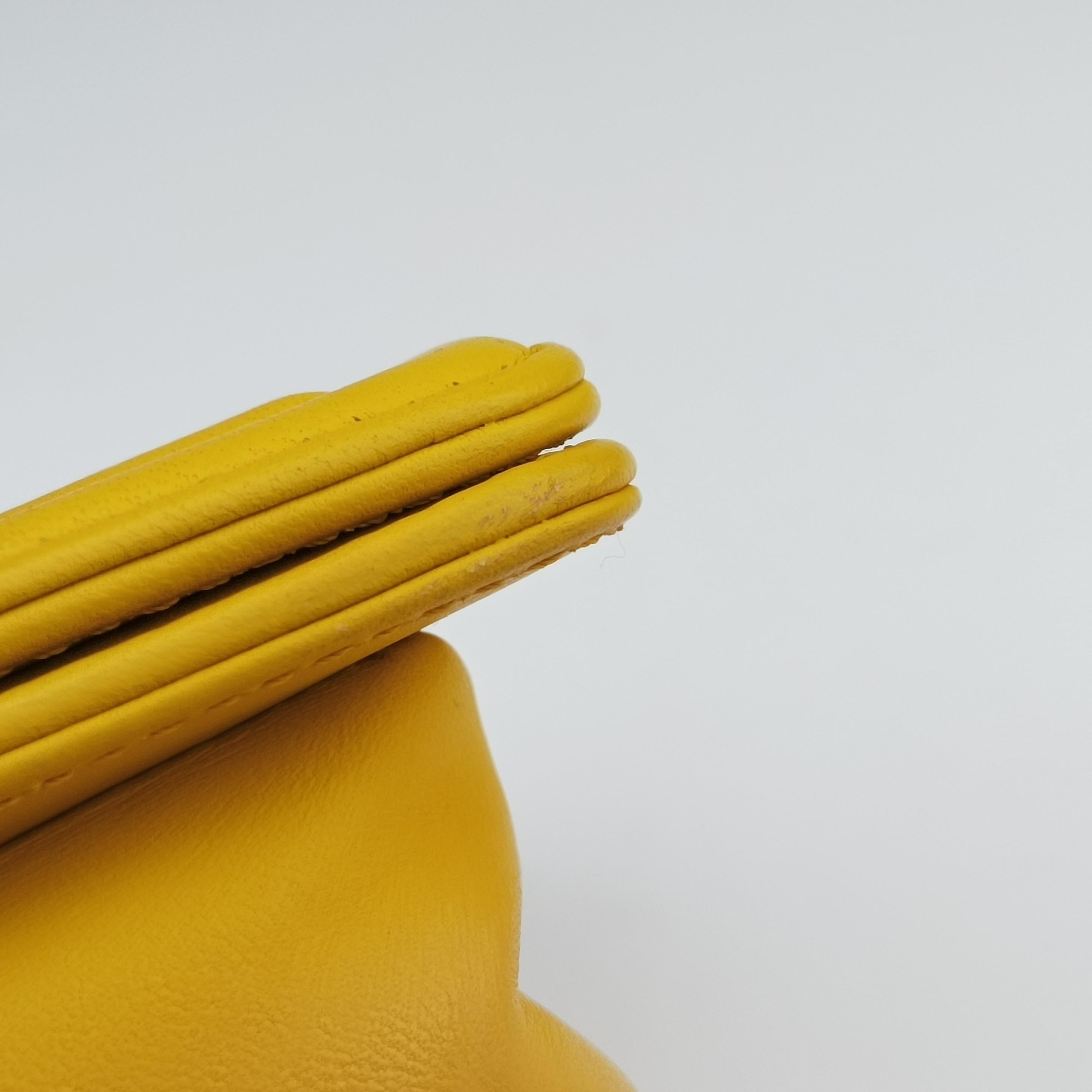 Pre-owned Chanel BOY CHANEL Yellow lambskin×Garrusha A67085 shoulderbag | stylenewstar