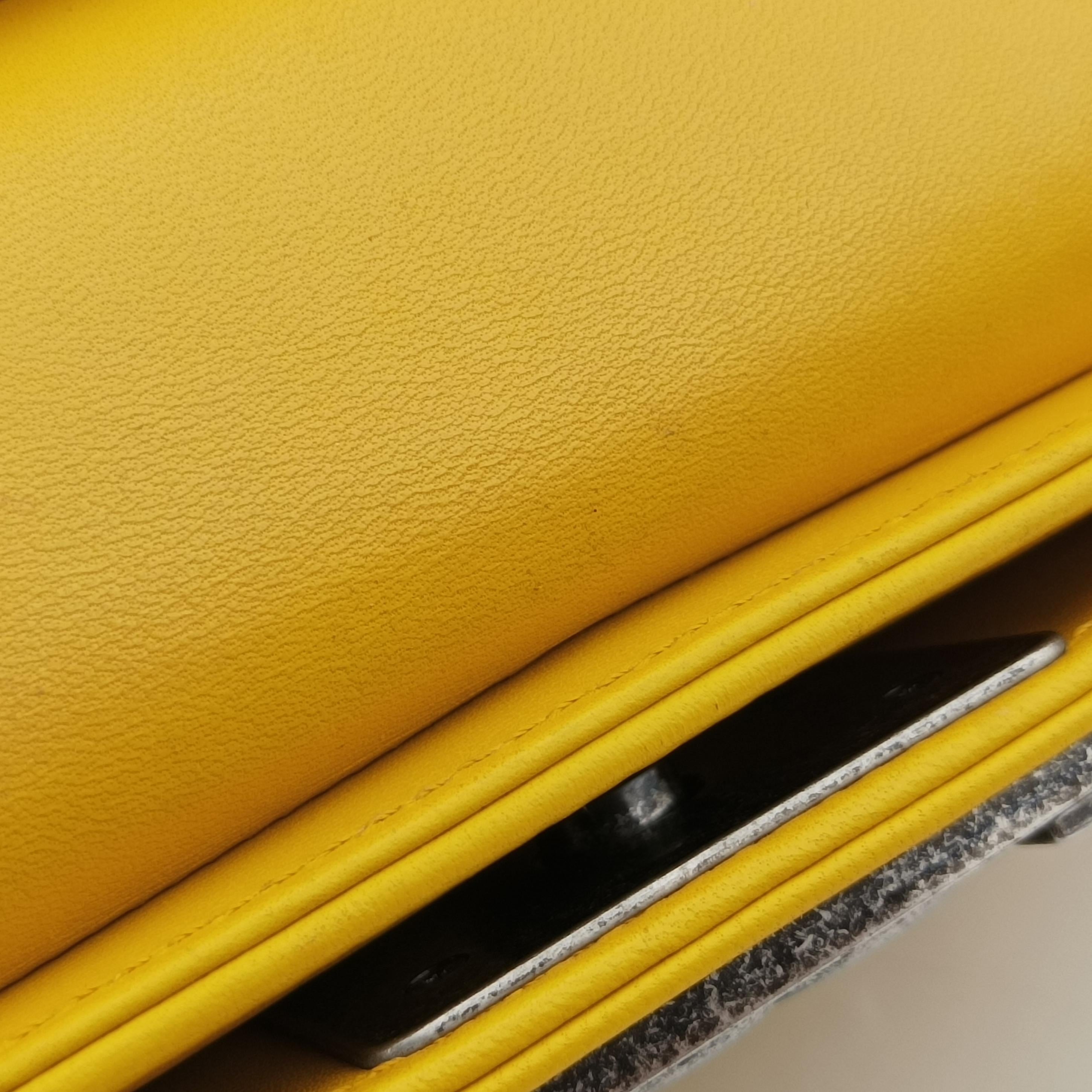 Pre-owned Chanel BOY CHANEL Yellow lambskin×Garrusha A67085 shoulderbag | stylenewstar