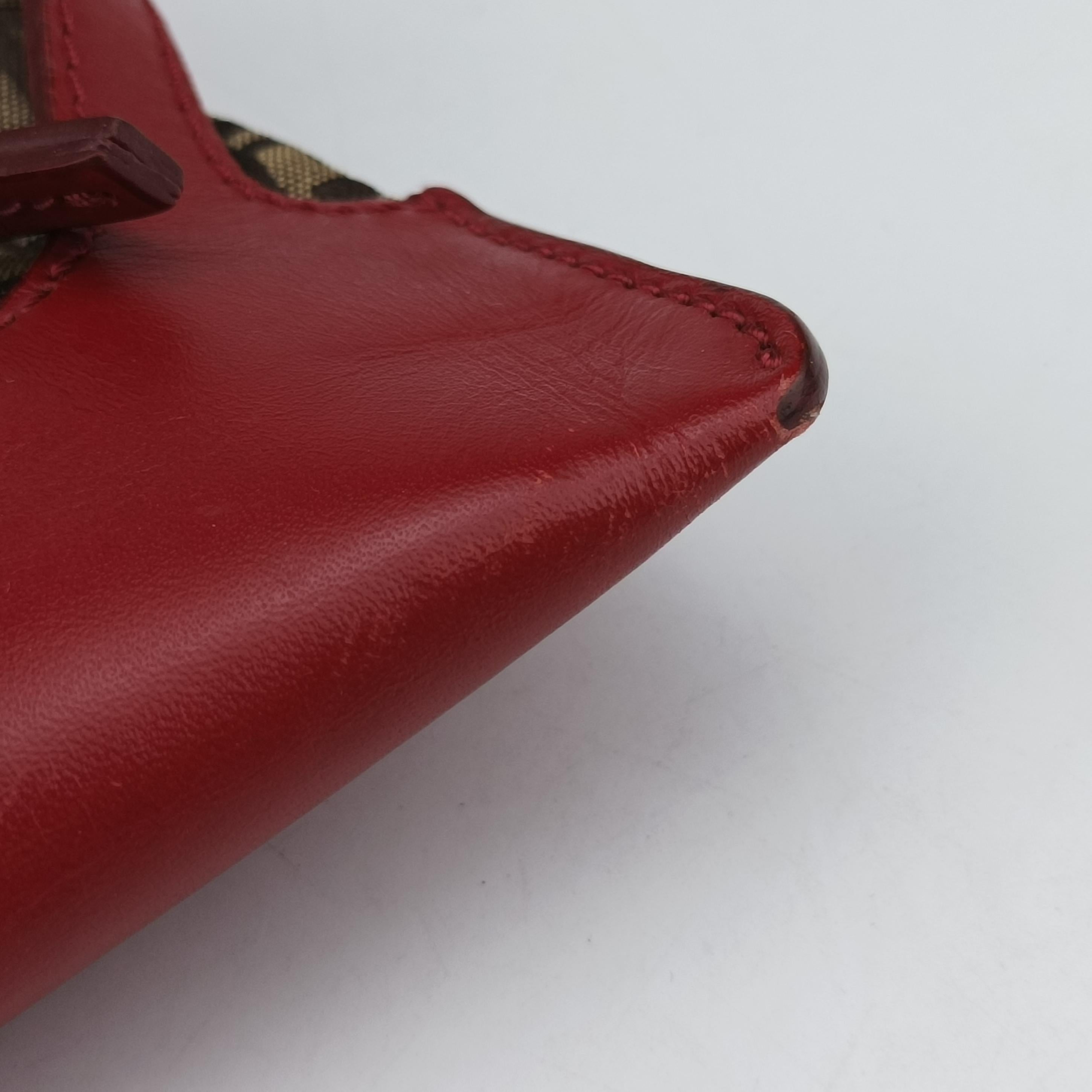 Pre-owned Fendi Chef Brown x Red canvas 8BR464 shoulderbag | stylenewstar