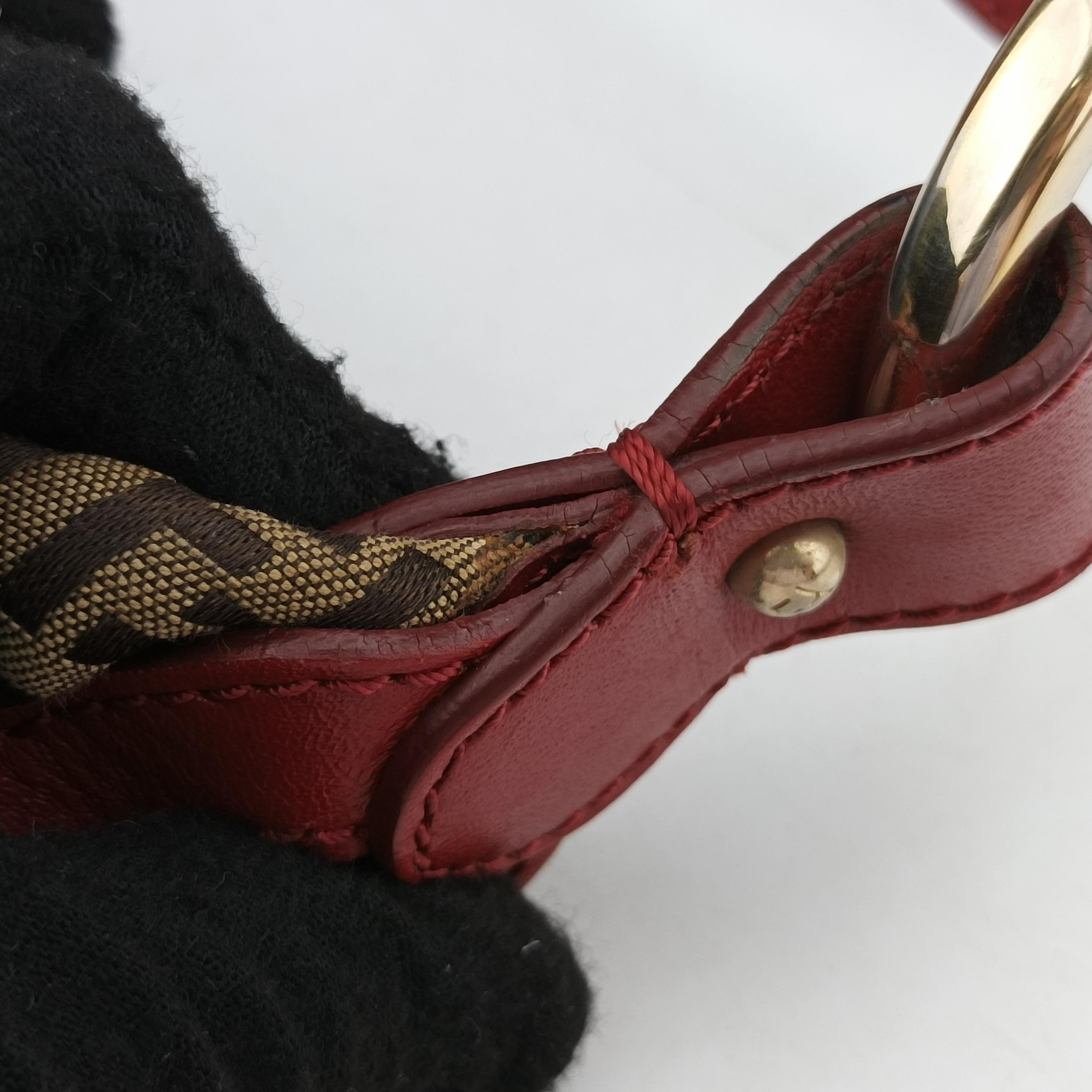 Pre-owned Fendi Chef Brown x Red canvas 8BR464 shoulderbag | stylenewstar