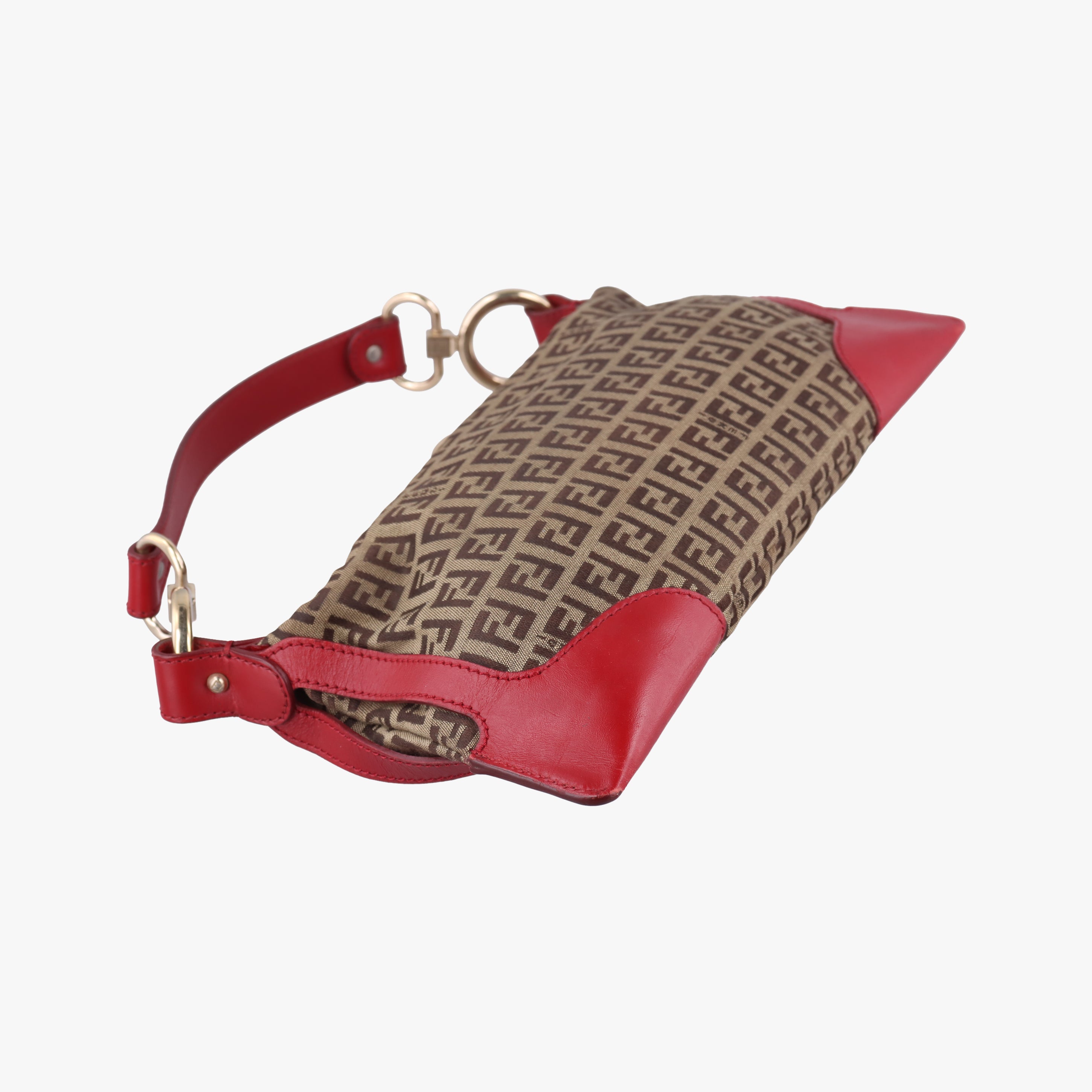 Pre-owned Fendi Chef Brown x Red canvas 8BR464 shoulderbag | stylenewstar