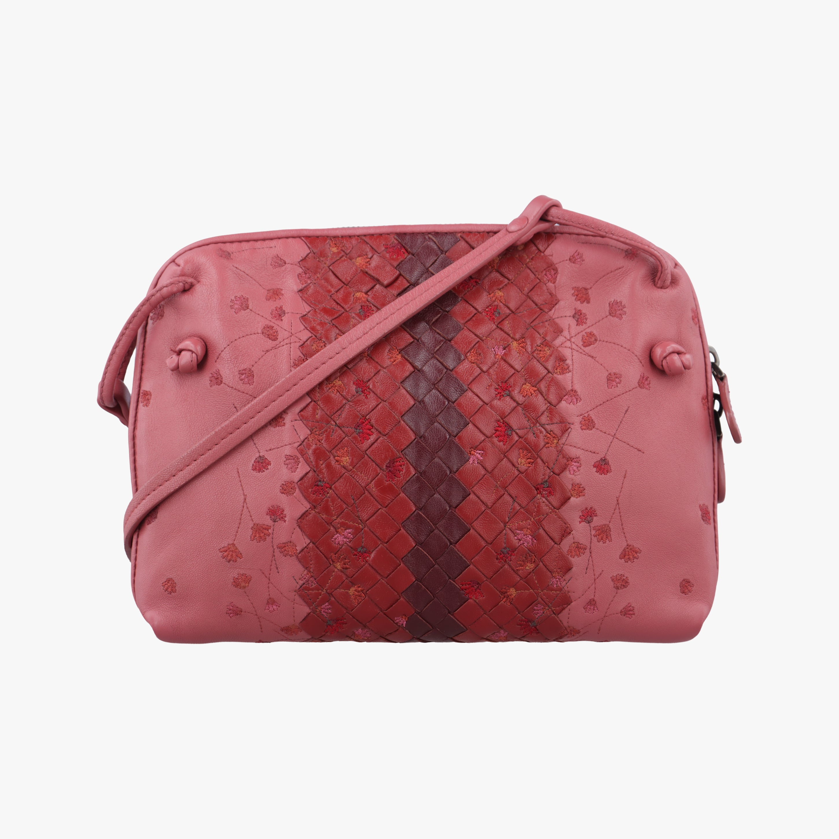 Pre-owned Bottega Veneta Intrecciato Floral Pink×multicolor lambskin  shoulderbag | stylenewstar