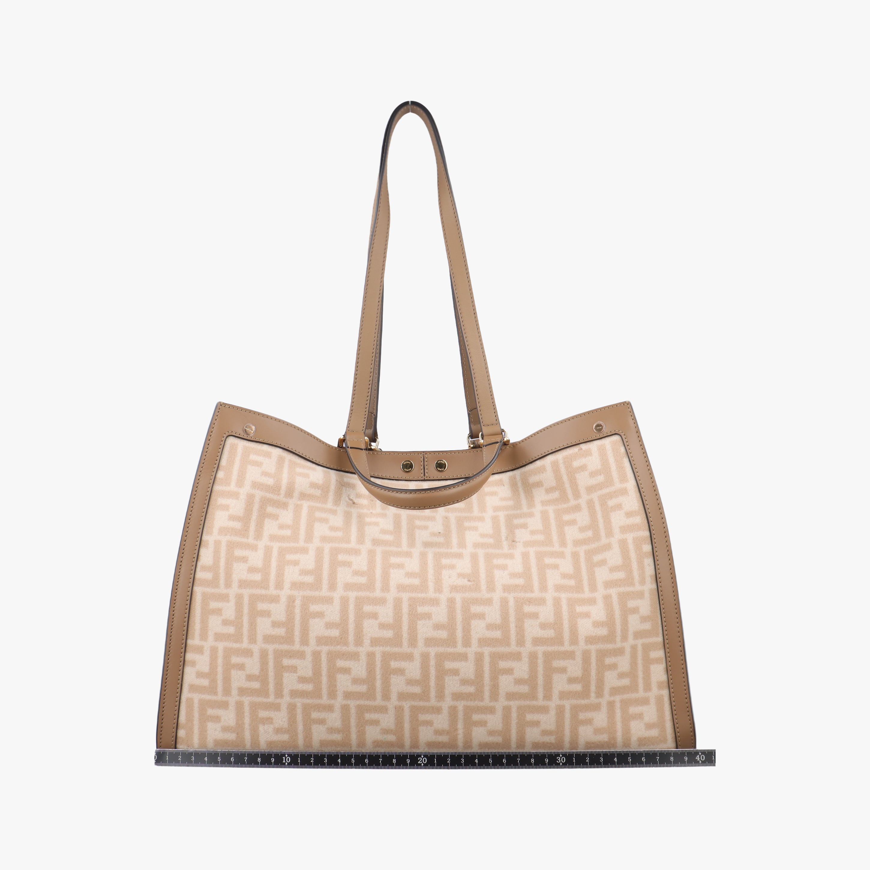 Pre-owned Fendi Peekaboo Beige velor 8BH374 shoulderbag | stylenewstar