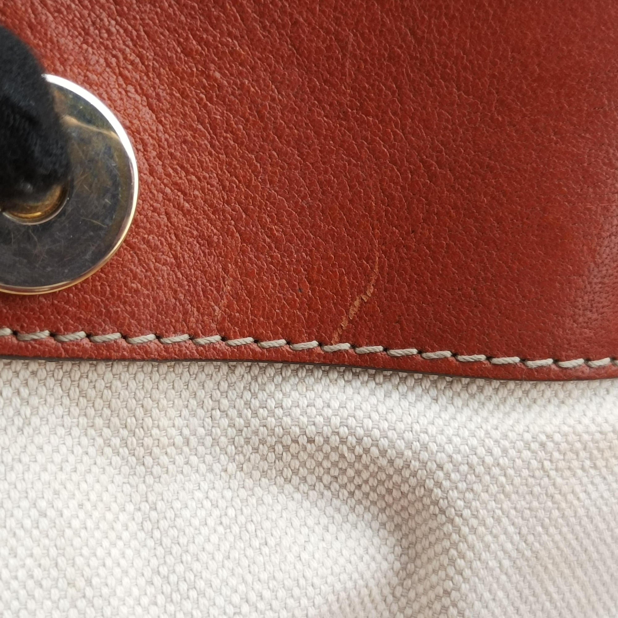 Pre-owned Gucci GG Running beige×orange Leather×canvas 247183 handbag | stylenewstar