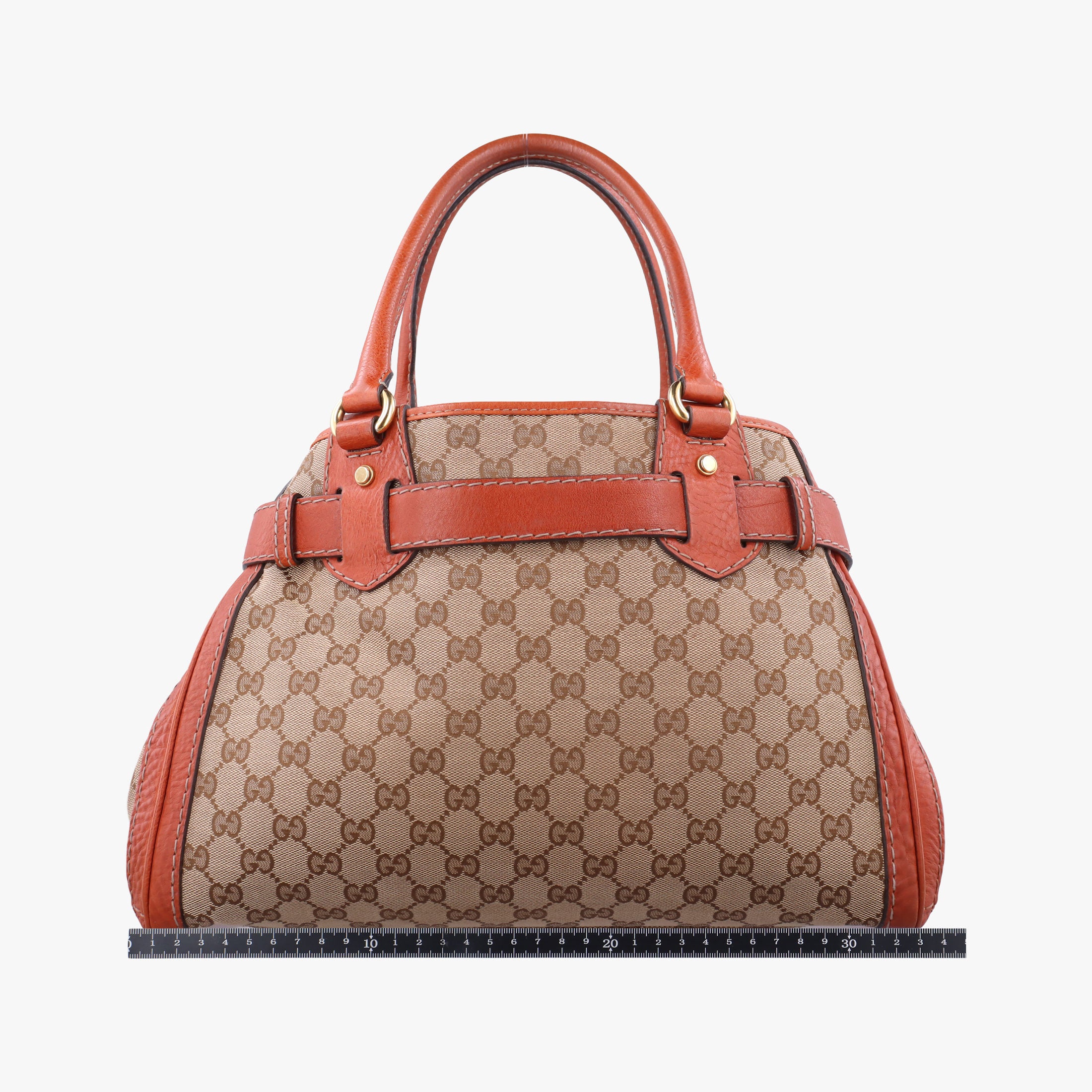Pre-owned Gucci GG Running beige×orange Leather×canvas 247183 handbag | stylenewstar