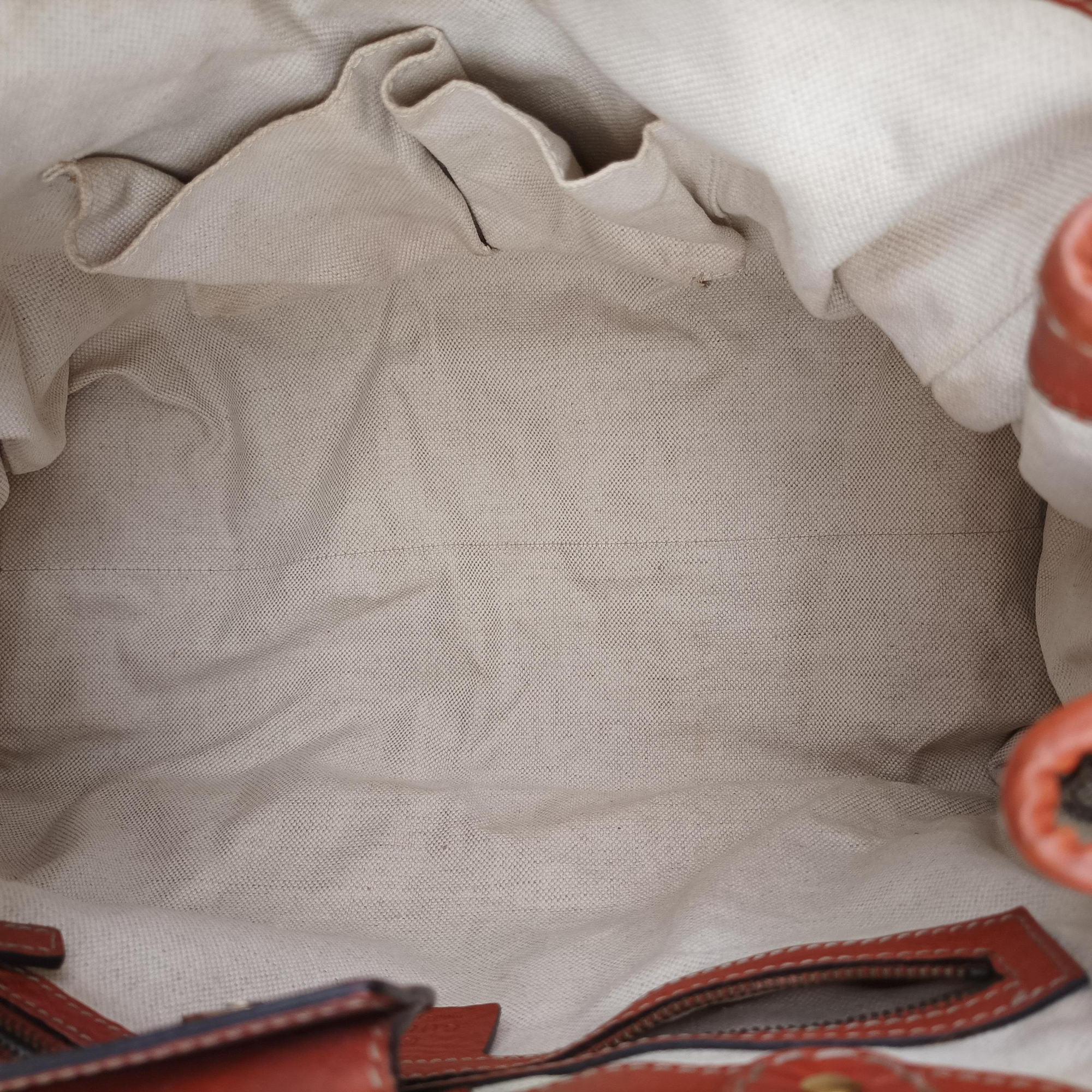 Pre-owned Gucci GG Running beige×orange Leather×canvas 247183 handbag | stylenewstar
