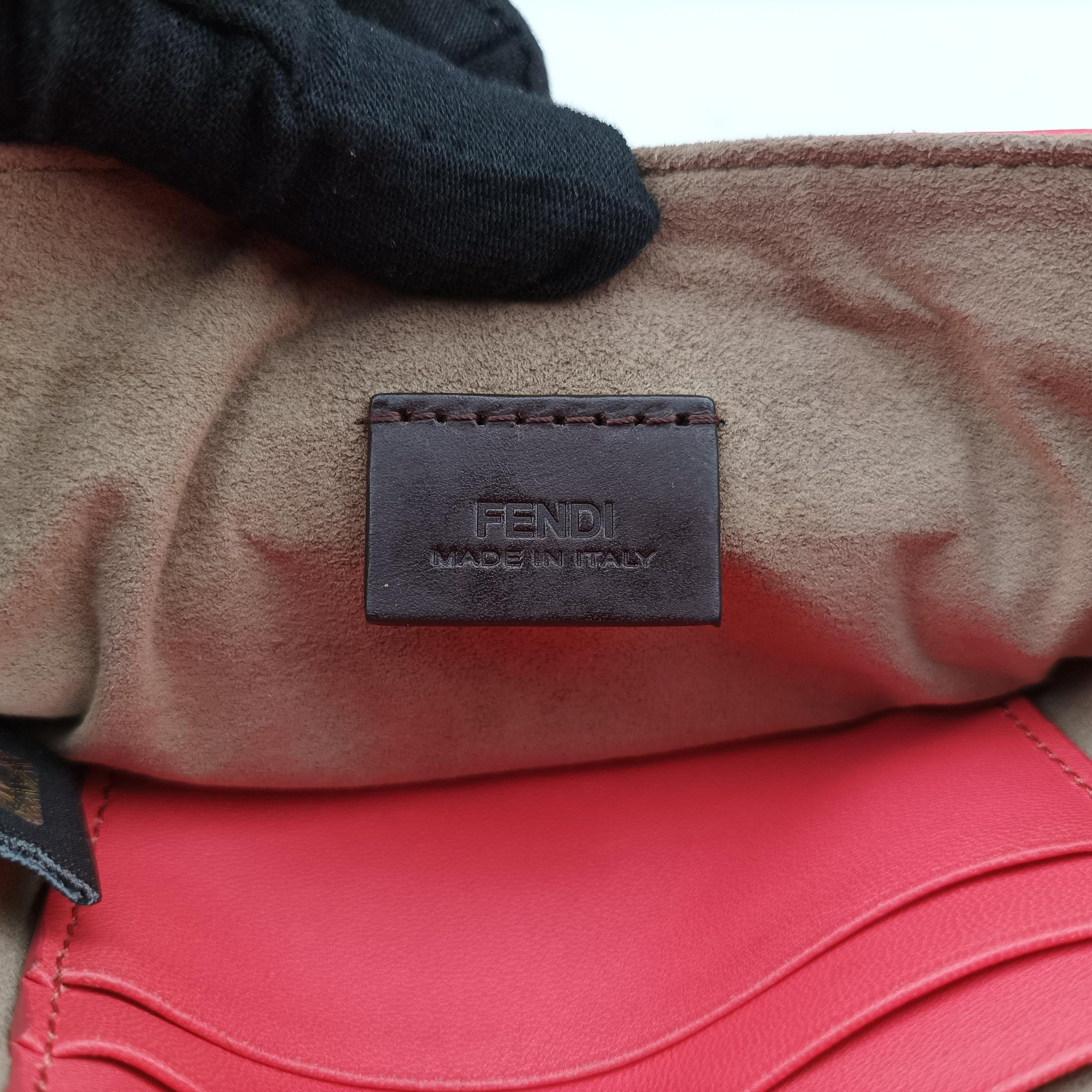 Pre-owned Fendi Mini Be Baguette Orange Leather 8M0315 shoulderbag | stylenewstar