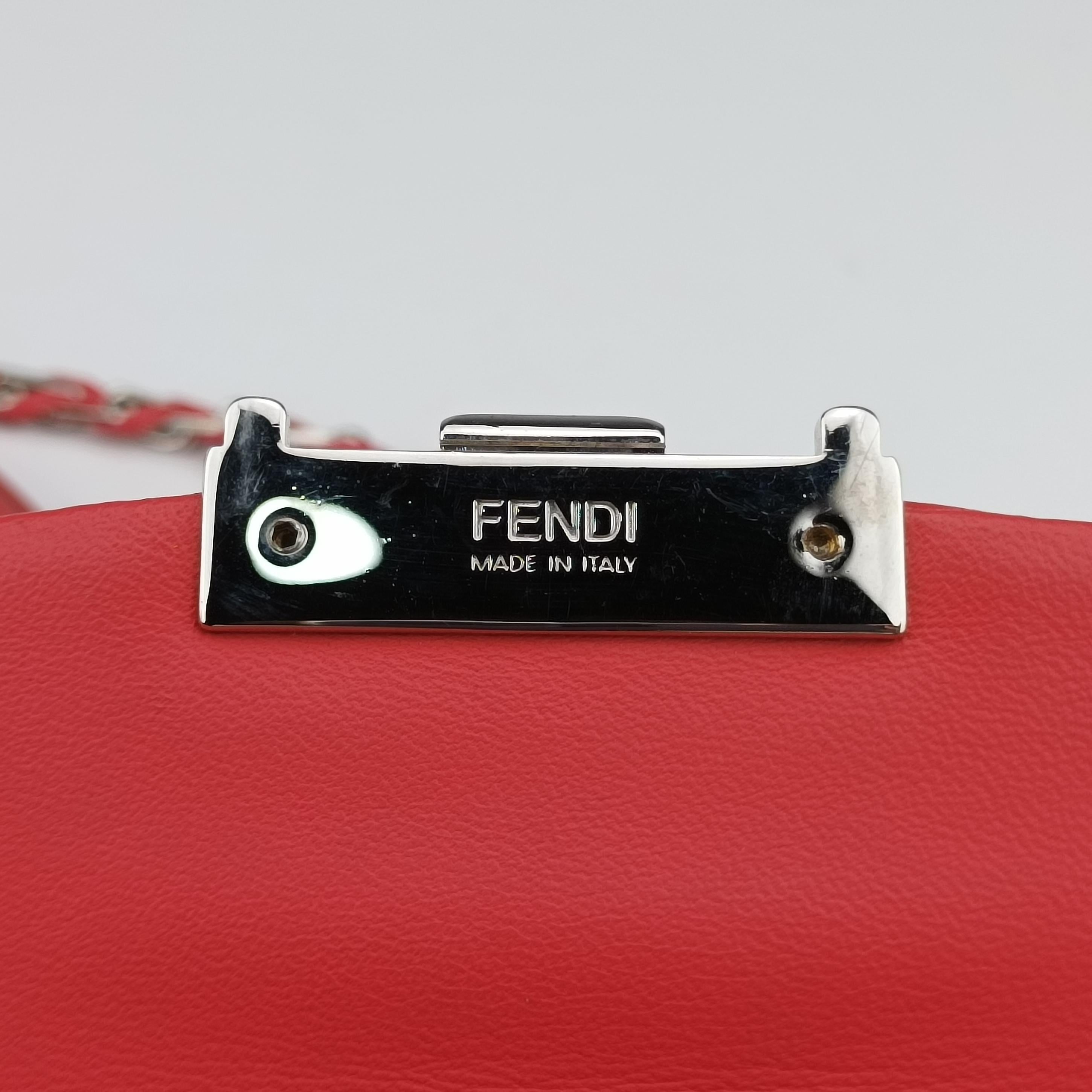 Pre-owned Fendi Mini Be Baguette Orange Leather 8M0315 shoulderbag | stylenewstar
