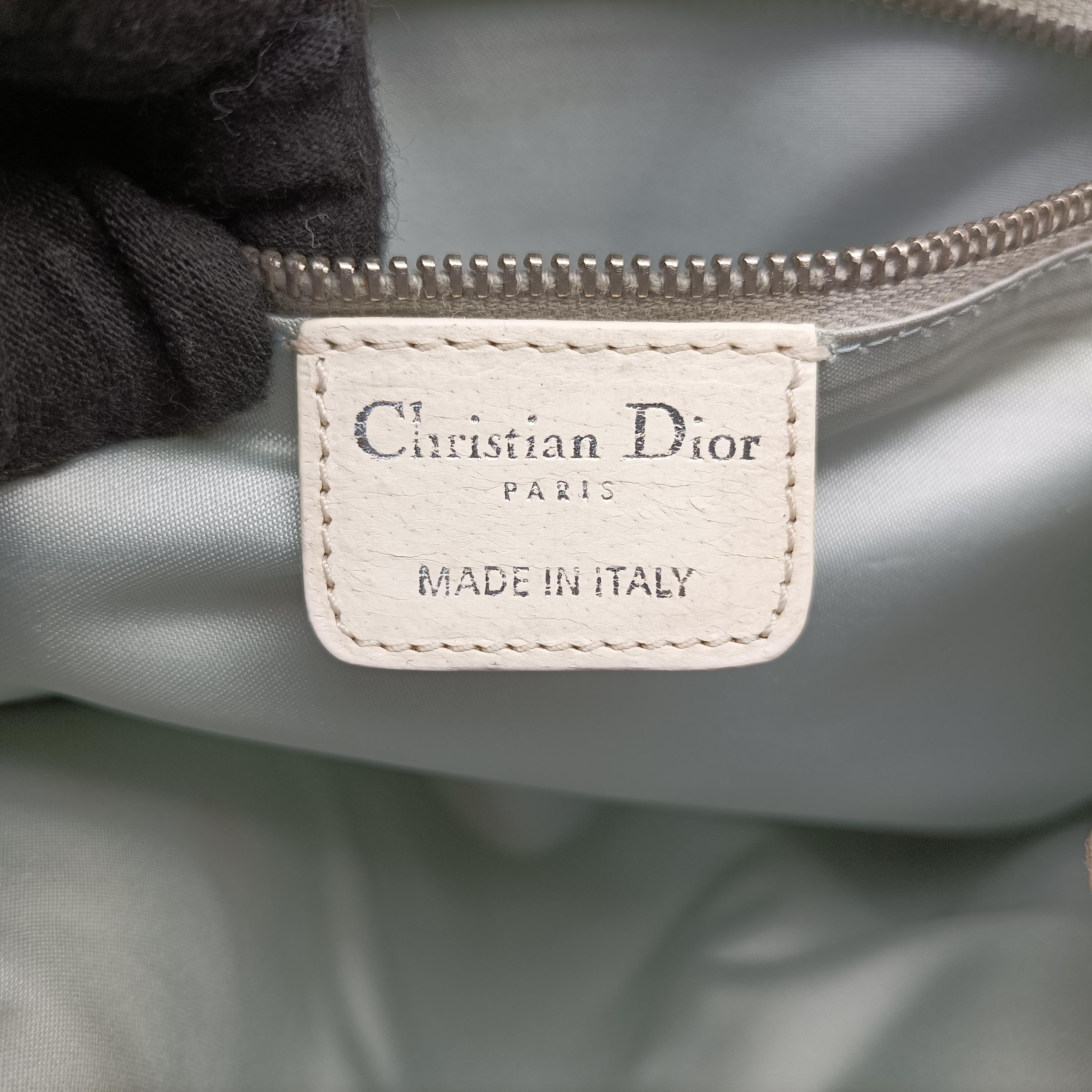 Pre-owned Christian Dior Trotter Romantic Chain Heart White pvc coated canvas  shoulderbag | stylenewstar