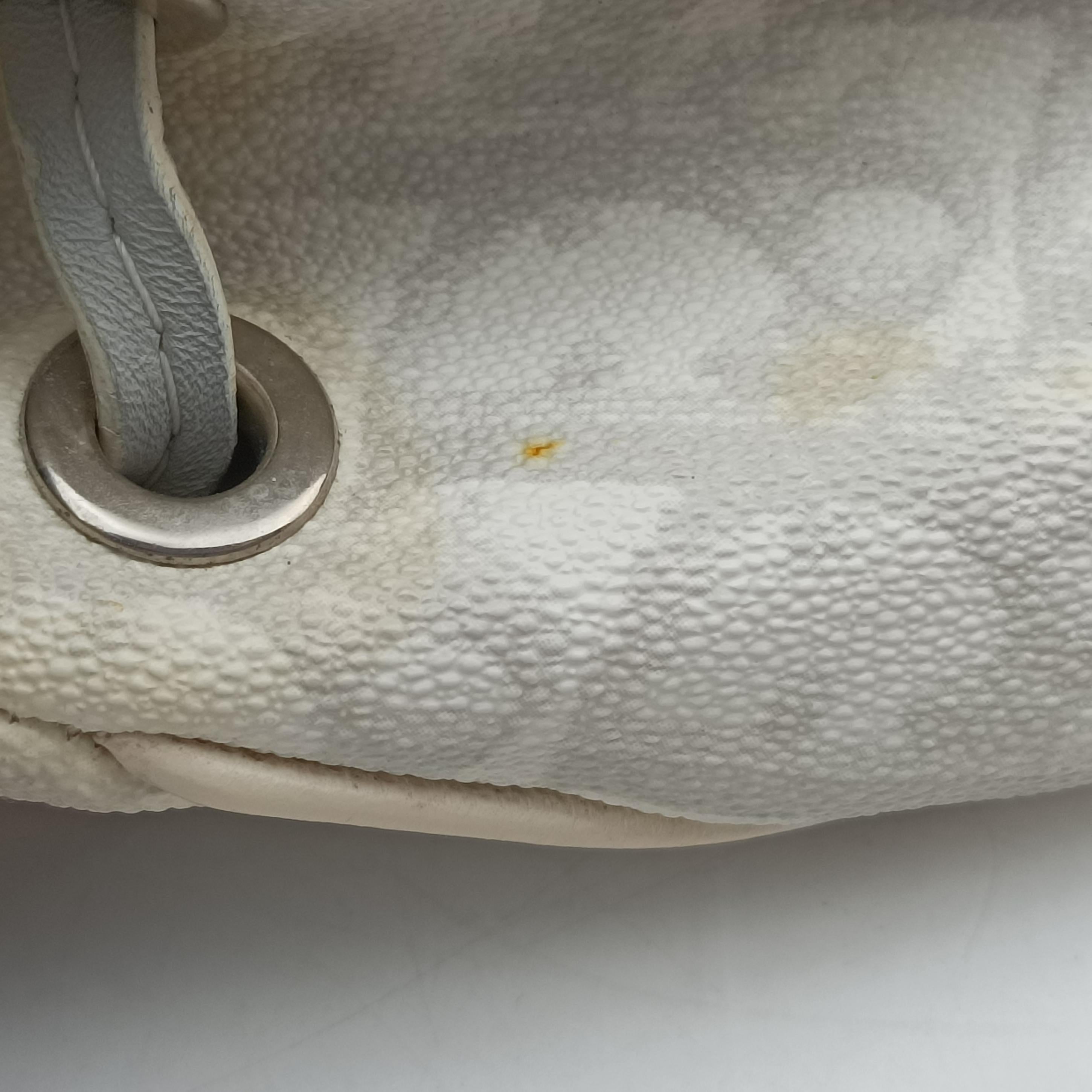 Pre-owned Christian Dior Trotter Romantic Chain Heart White pvc coated canvas  shoulderbag | stylenewstar