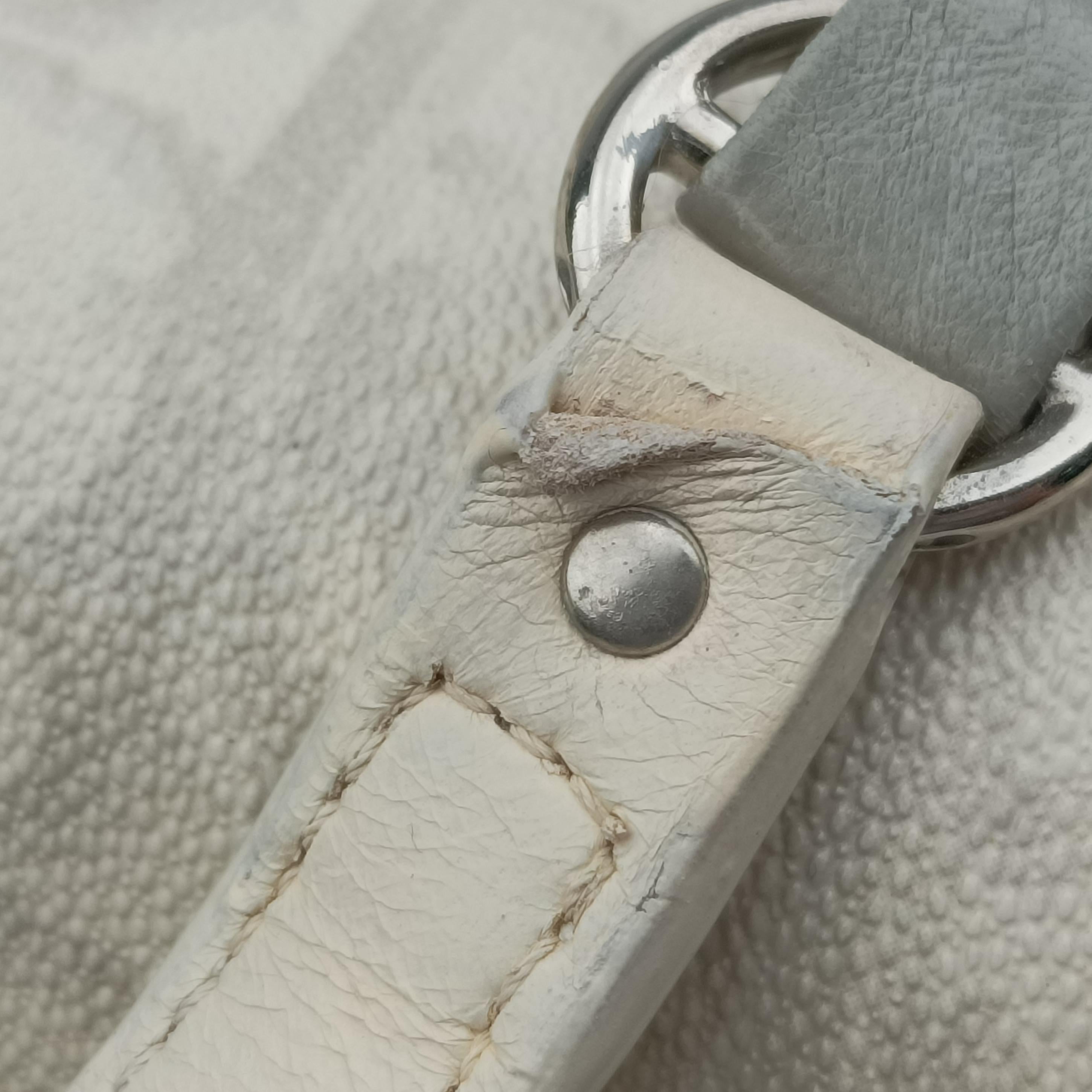 Pre-owned Christian Dior Trotter Romantic Chain Heart White pvc coated canvas  shoulderbag | stylenewstar