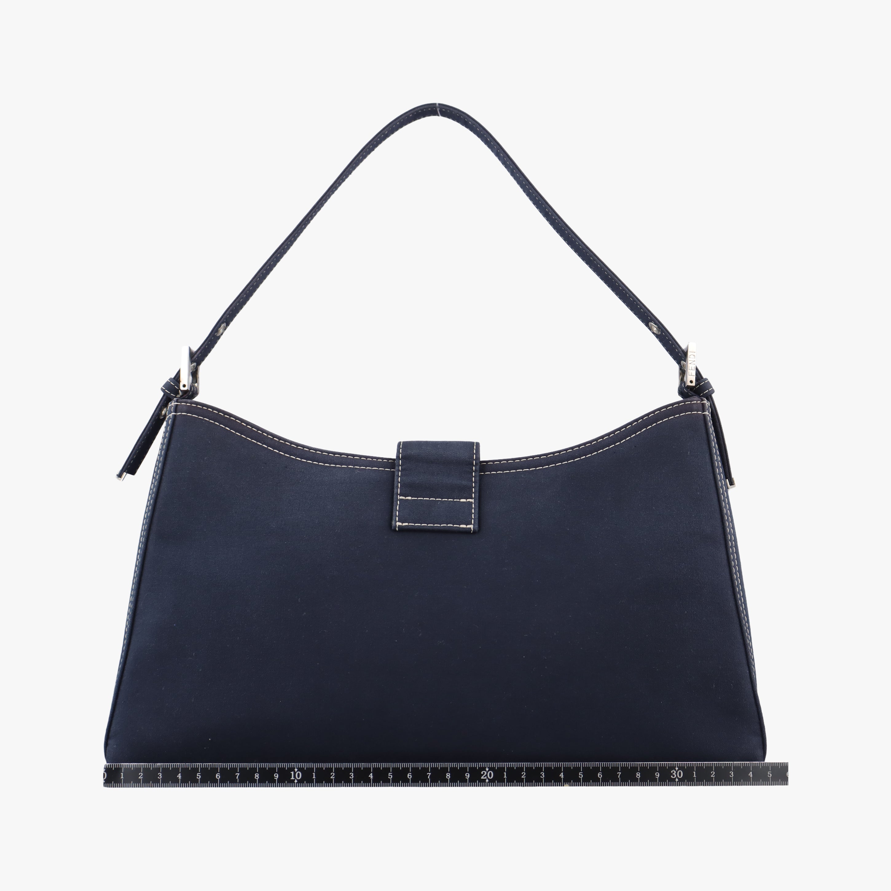 Pre-owned Fendi Mamma Baguette Navy canvas  shoulderbag | stylenewstar
