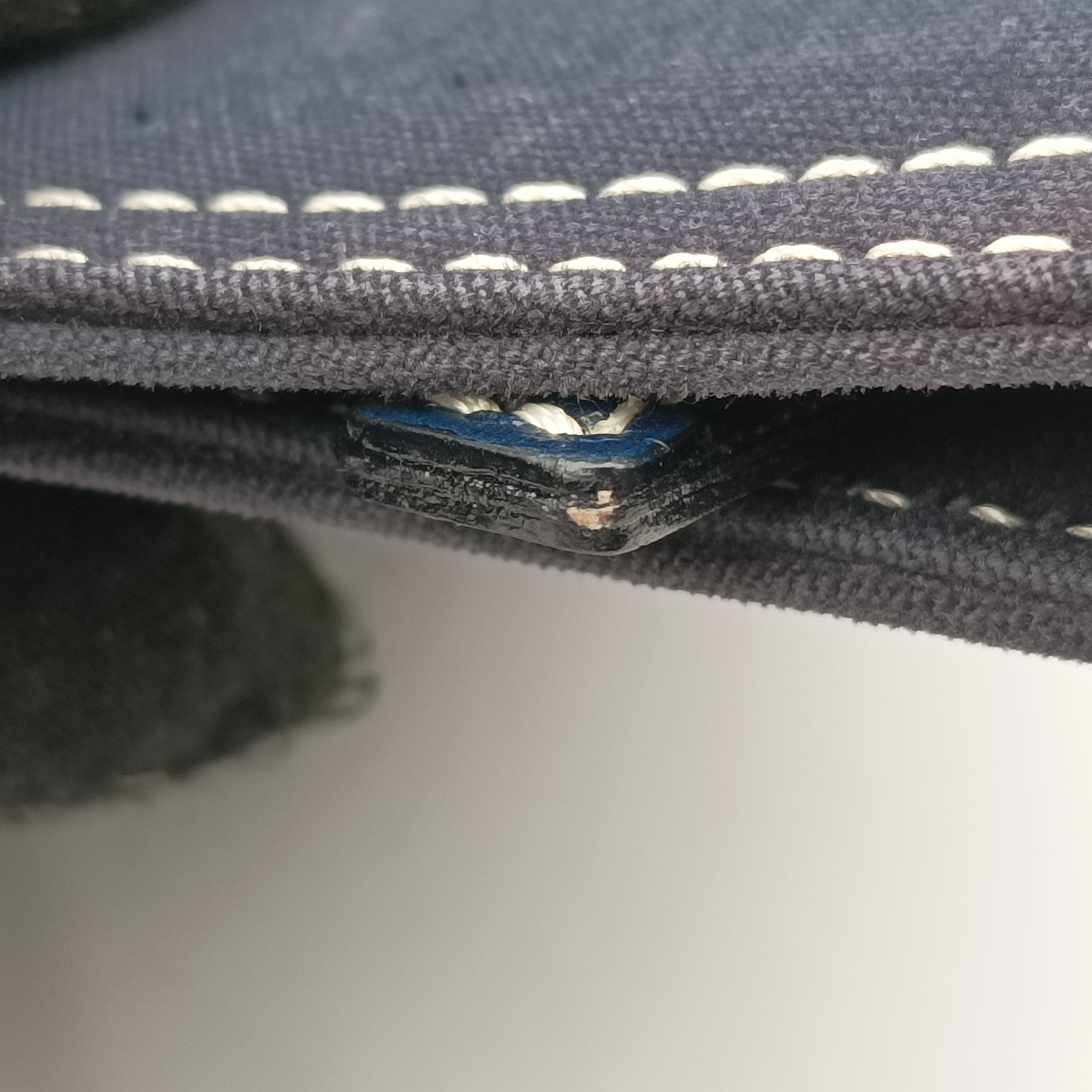 Pre-owned Fendi Mamma Baguette Navy canvas  shoulderbag | stylenewstar