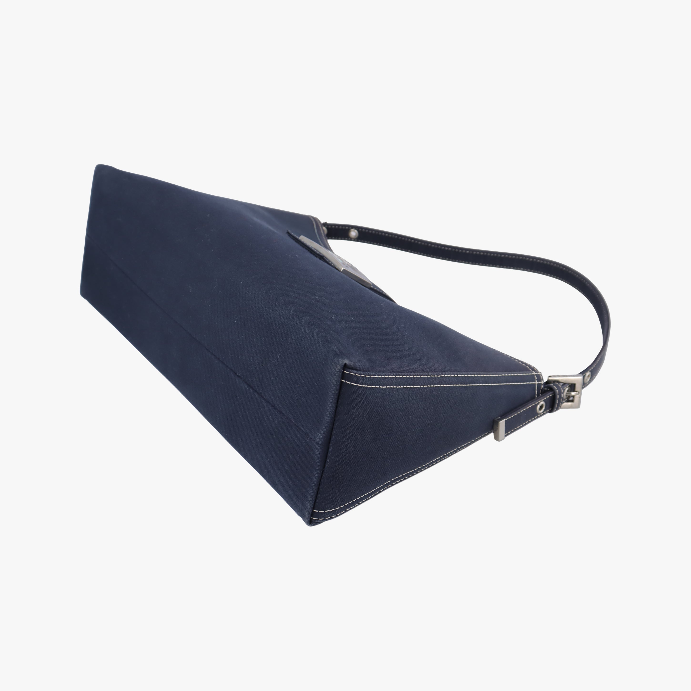 Pre-owned Fendi Mamma Baguette Navy canvas  shoulderbag | stylenewstar
