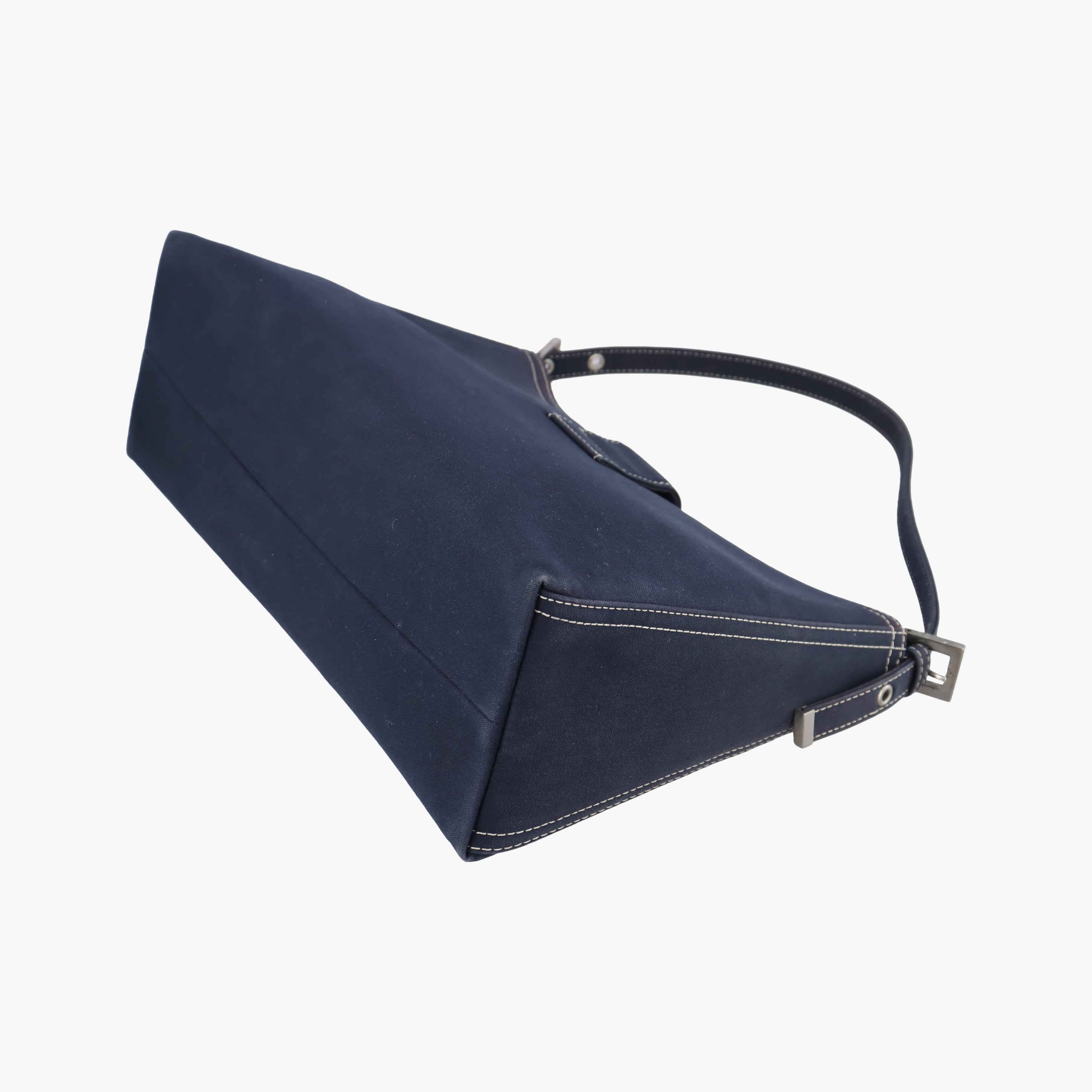 Pre-owned Fendi Mamma Baguette Navy canvas  shoulderbag | stylenewstar