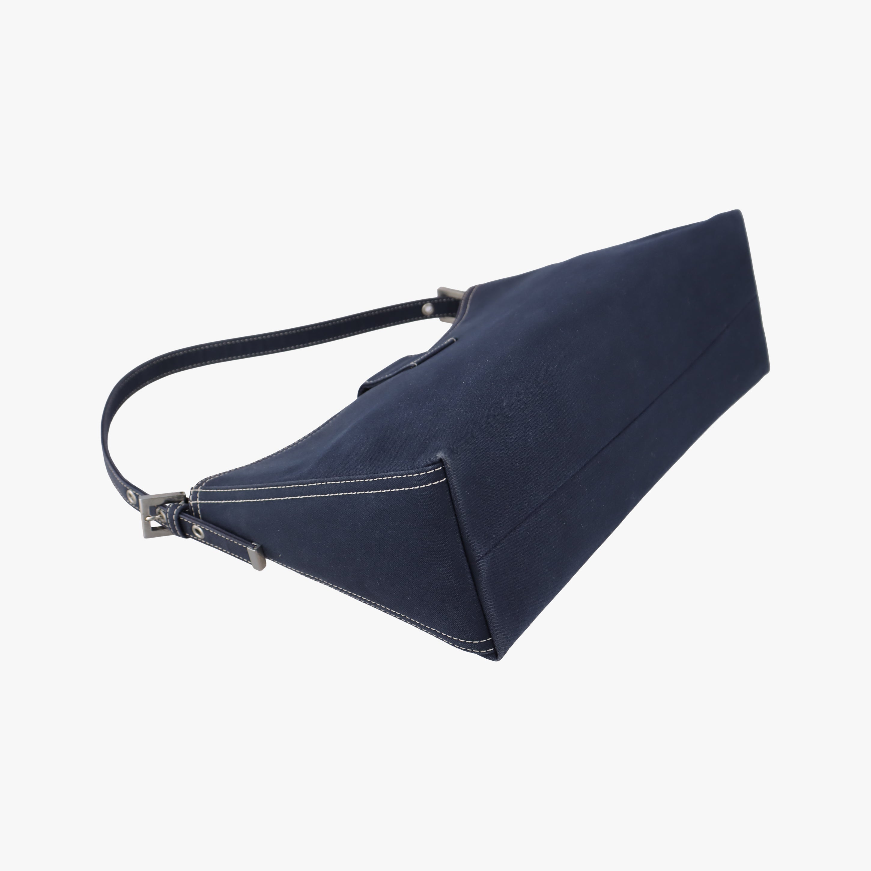 Pre-owned Fendi Mamma Baguette Navy canvas  shoulderbag | stylenewstar