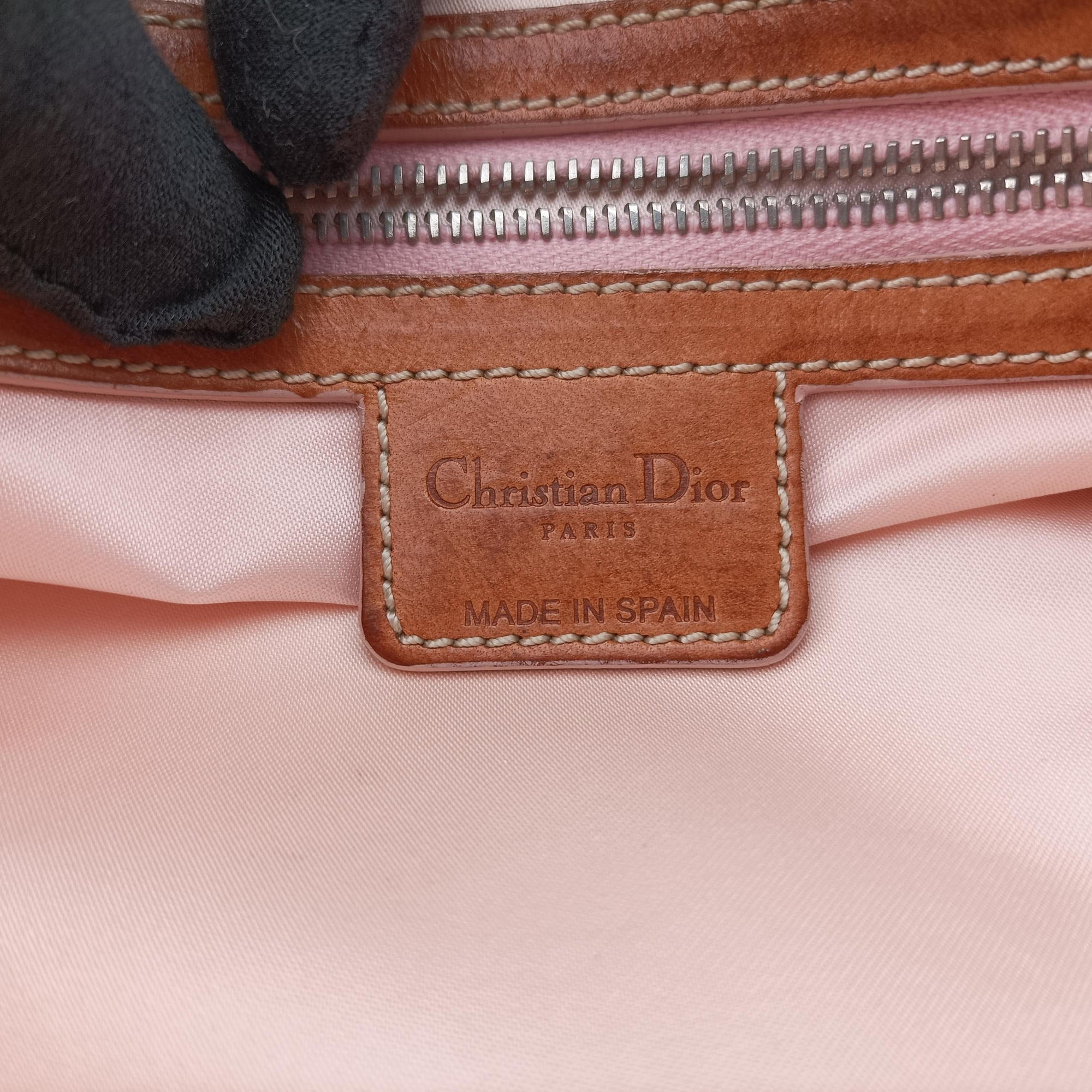 Pre-owned Christian Dior Trotter Romantique Beige x Pink x Brown PVC Coated canvas x leather  shoulderbag | stylenewstar