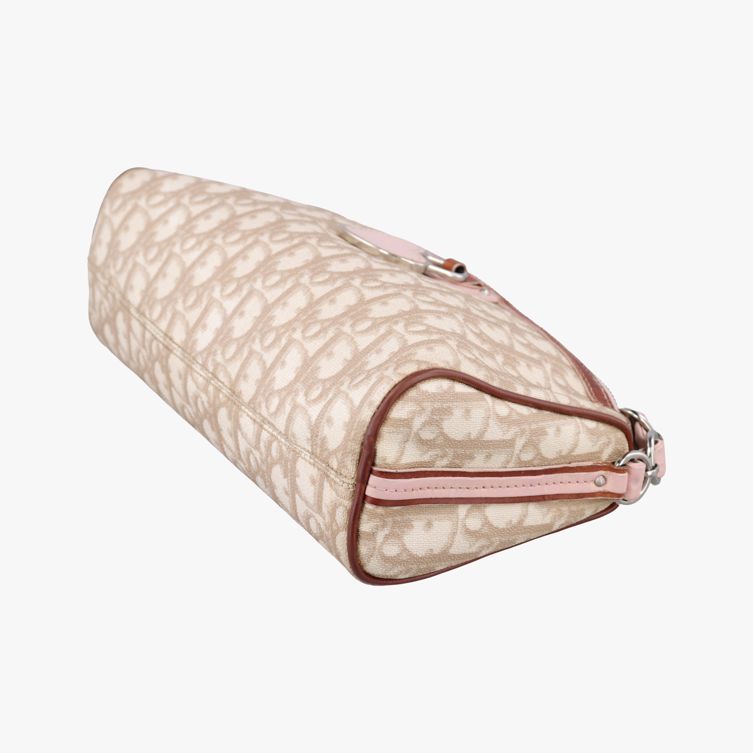 Pre-owned Christian Dior Trotter Romantique Beige x Pink x Brown PVC Coated canvas x leather  shoulderbag | stylenewstar