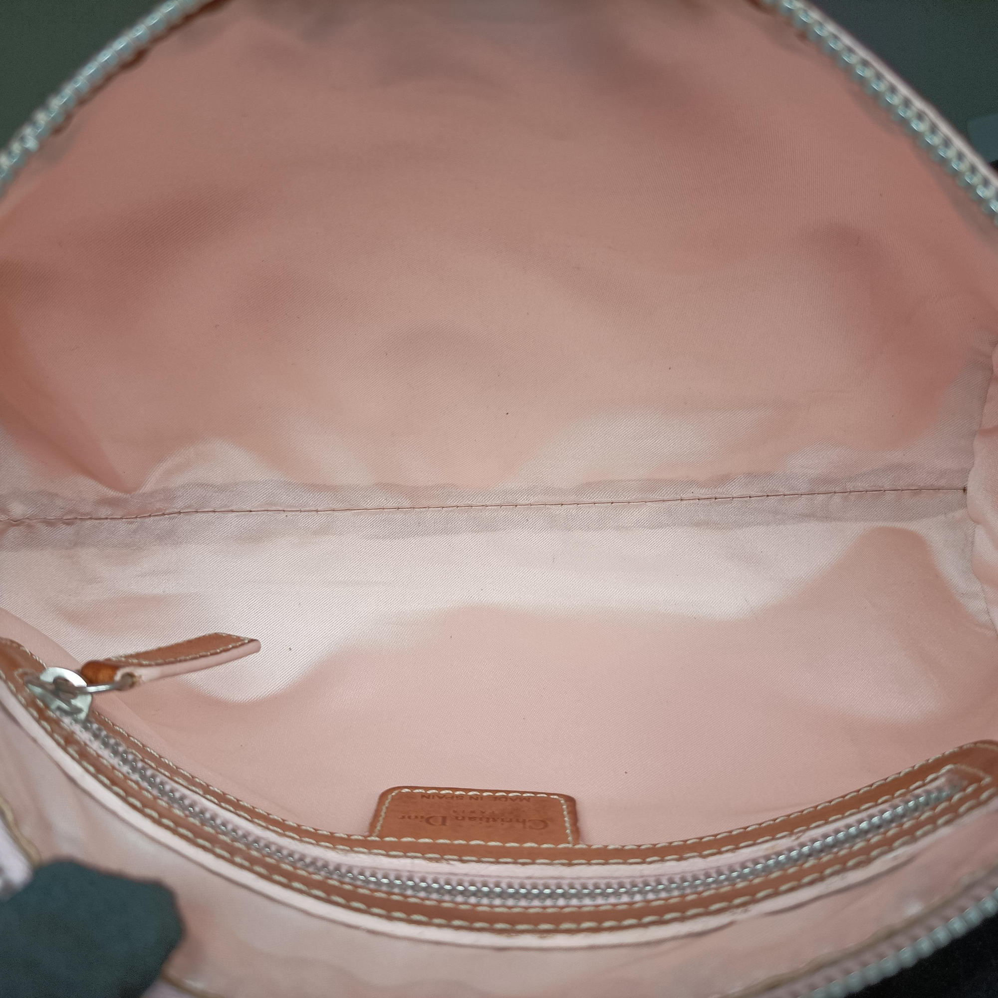Pre-owned Christian Dior Trotter Romantique Beige x Pink x Brown PVC Coated canvas x leather  shoulderbag | stylenewstar