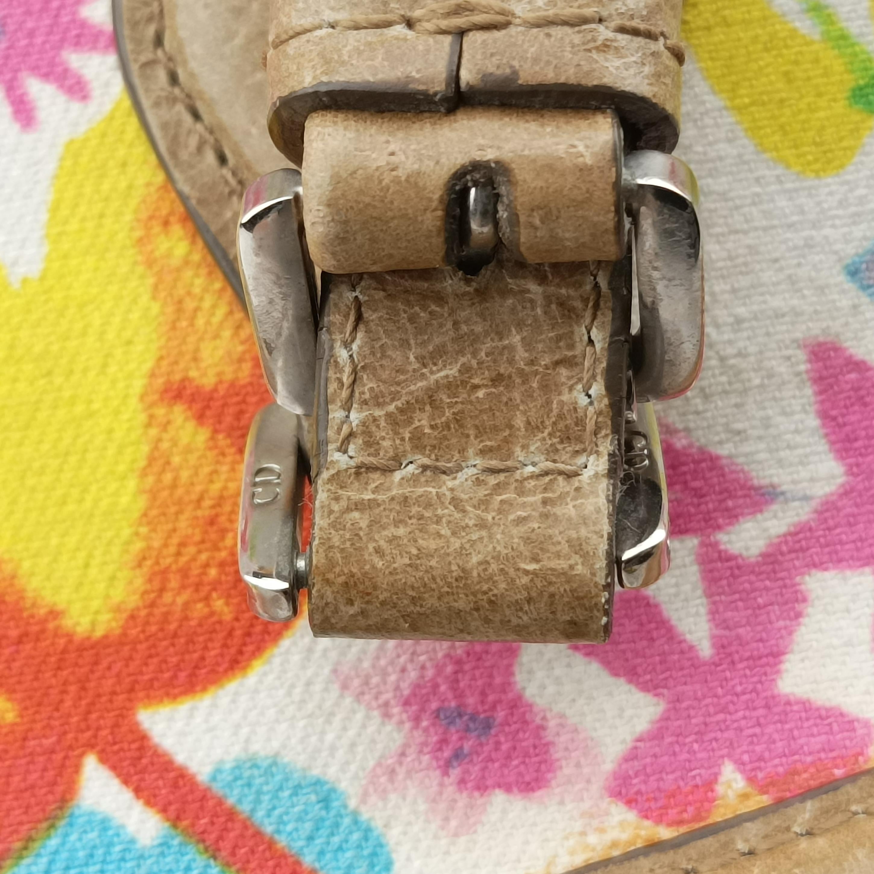 Pre-owned Christian Dior Detective Satchel Ivory×Beige×Multicolor Canvas x Leather  handbag | stylenewstar