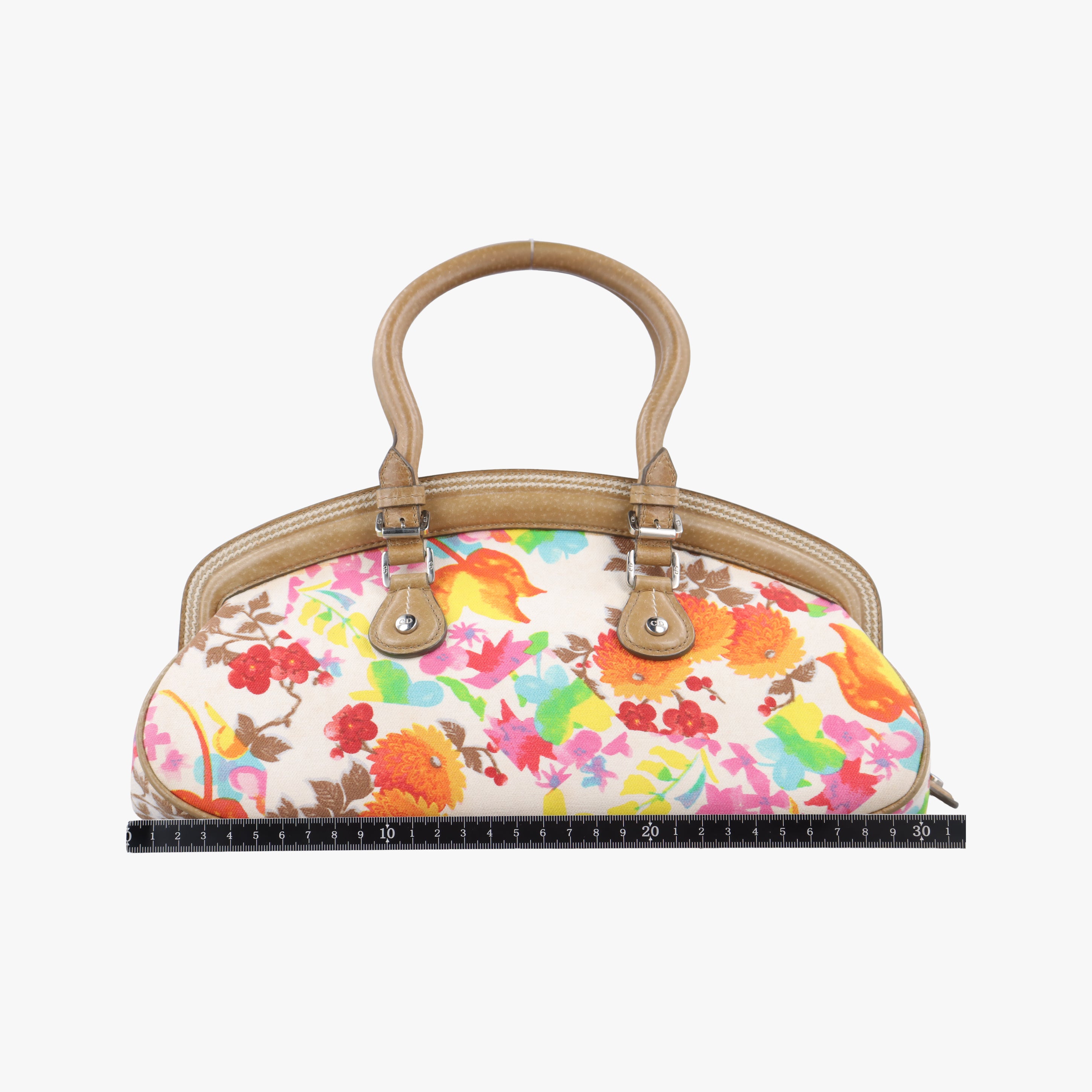 Pre-owned Christian Dior Detective Satchel Ivory×Beige×Multicolor Canvas x Leather  handbag | stylenewstar