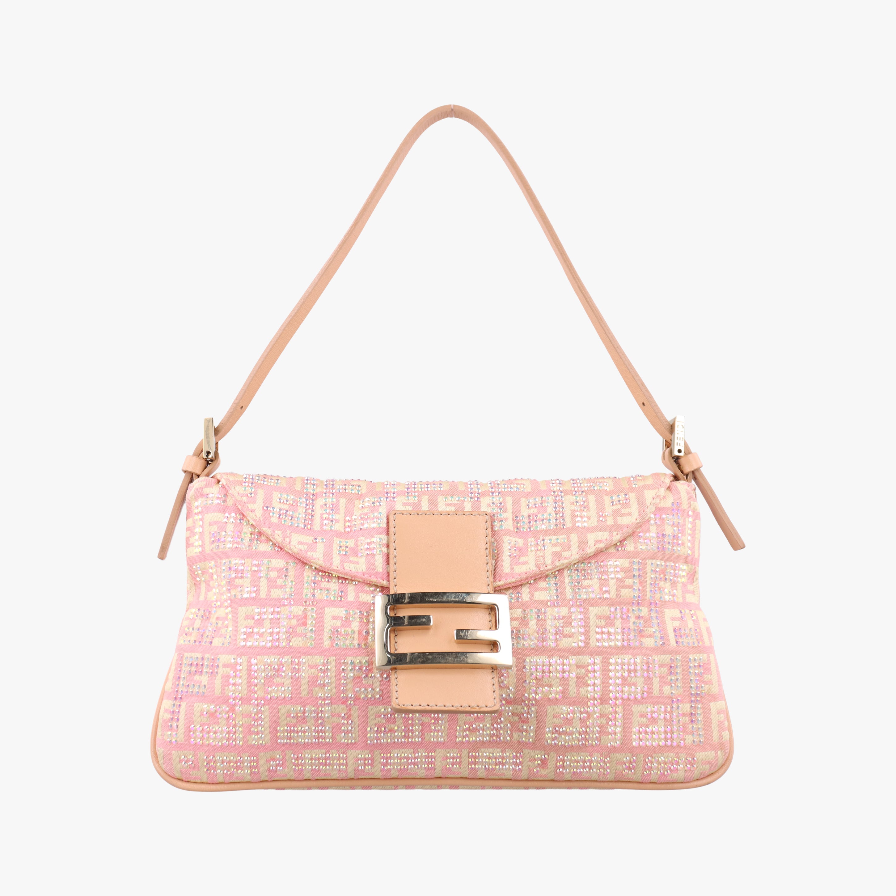 Pre-owned Fendi Mamma Bucket Pink Canvas 8BR009 shoulderbag | stylenewstar
