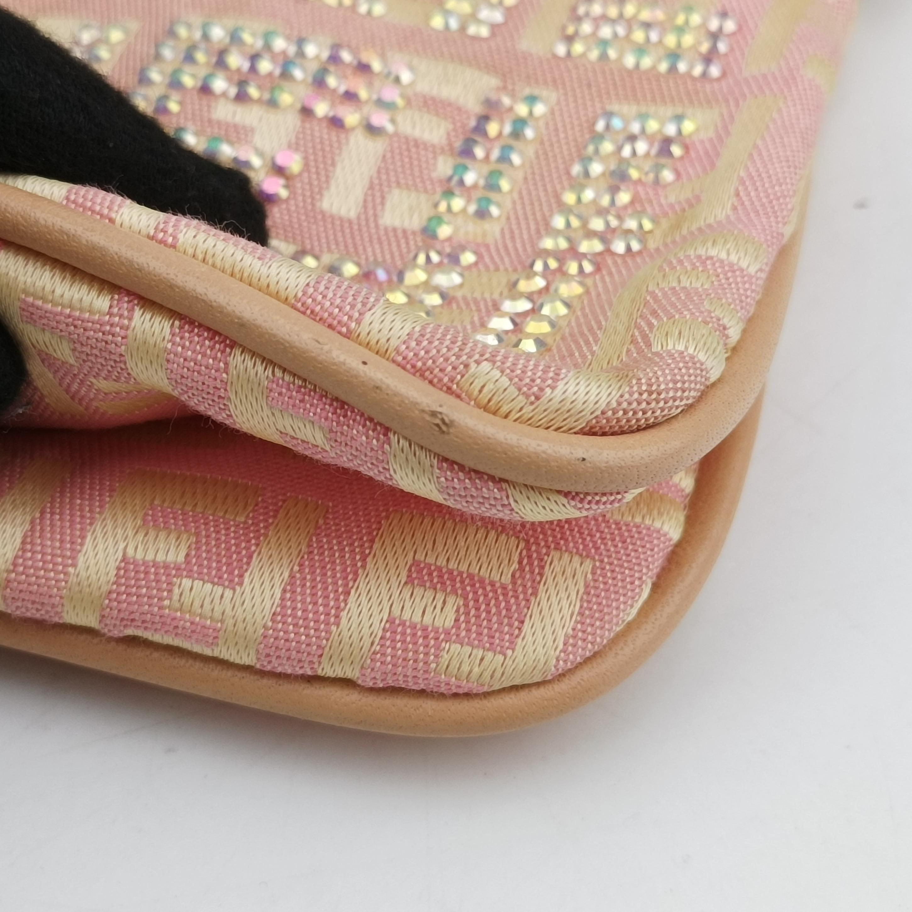 Pre-owned Fendi Mamma Bucket Pink Canvas 8BR009 shoulderbag | stylenewstar