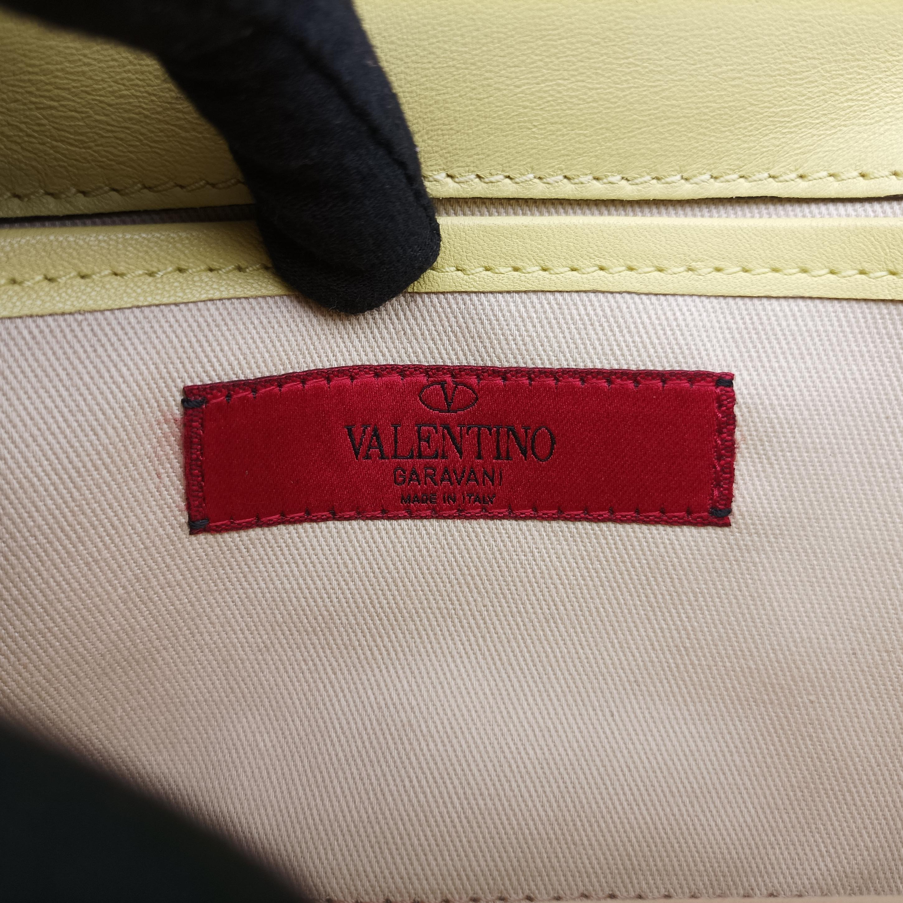 Pre-owned Valentino Bow Mini Flap Yellow Leather  shoulderbag | stylenewstar