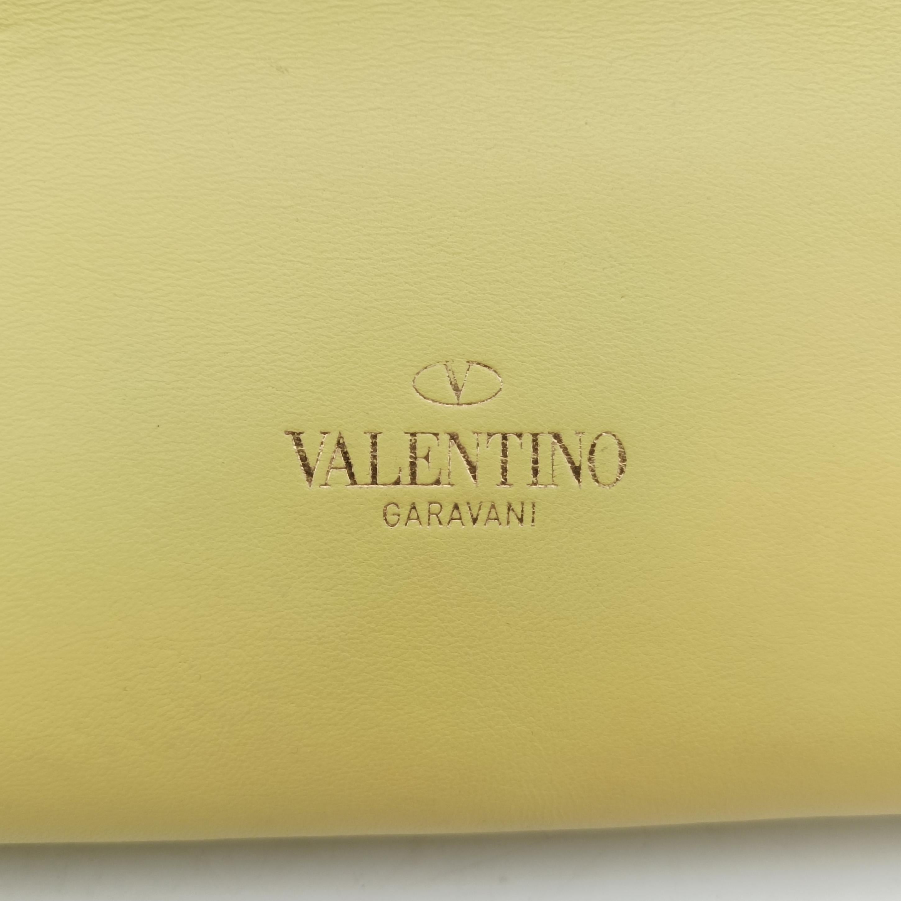 Pre-owned Valentino Bow Mini Flap Yellow Leather  shoulderbag | stylenewstar