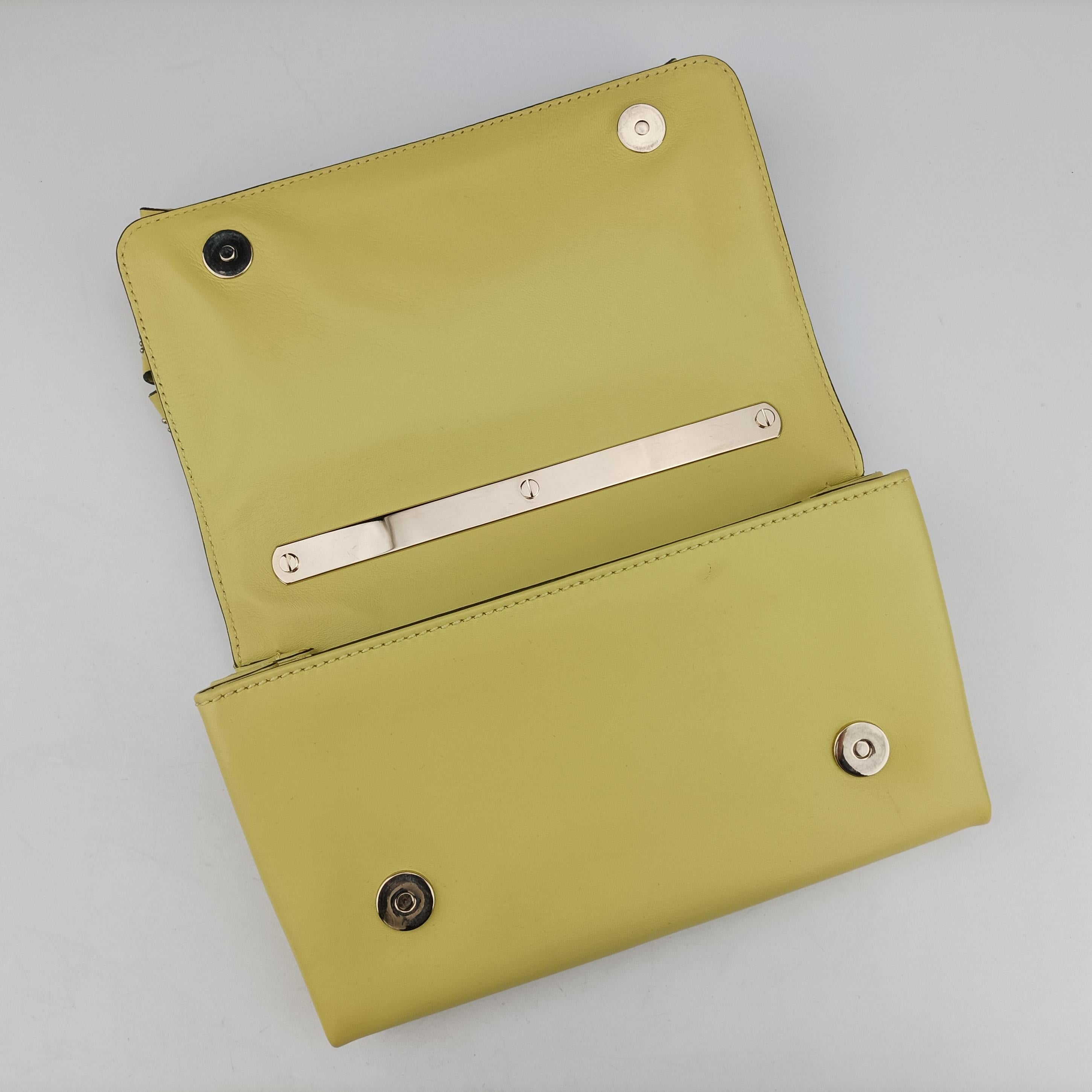 Pre-owned Valentino Bow Mini Flap Yellow Leather  shoulderbag | stylenewstar