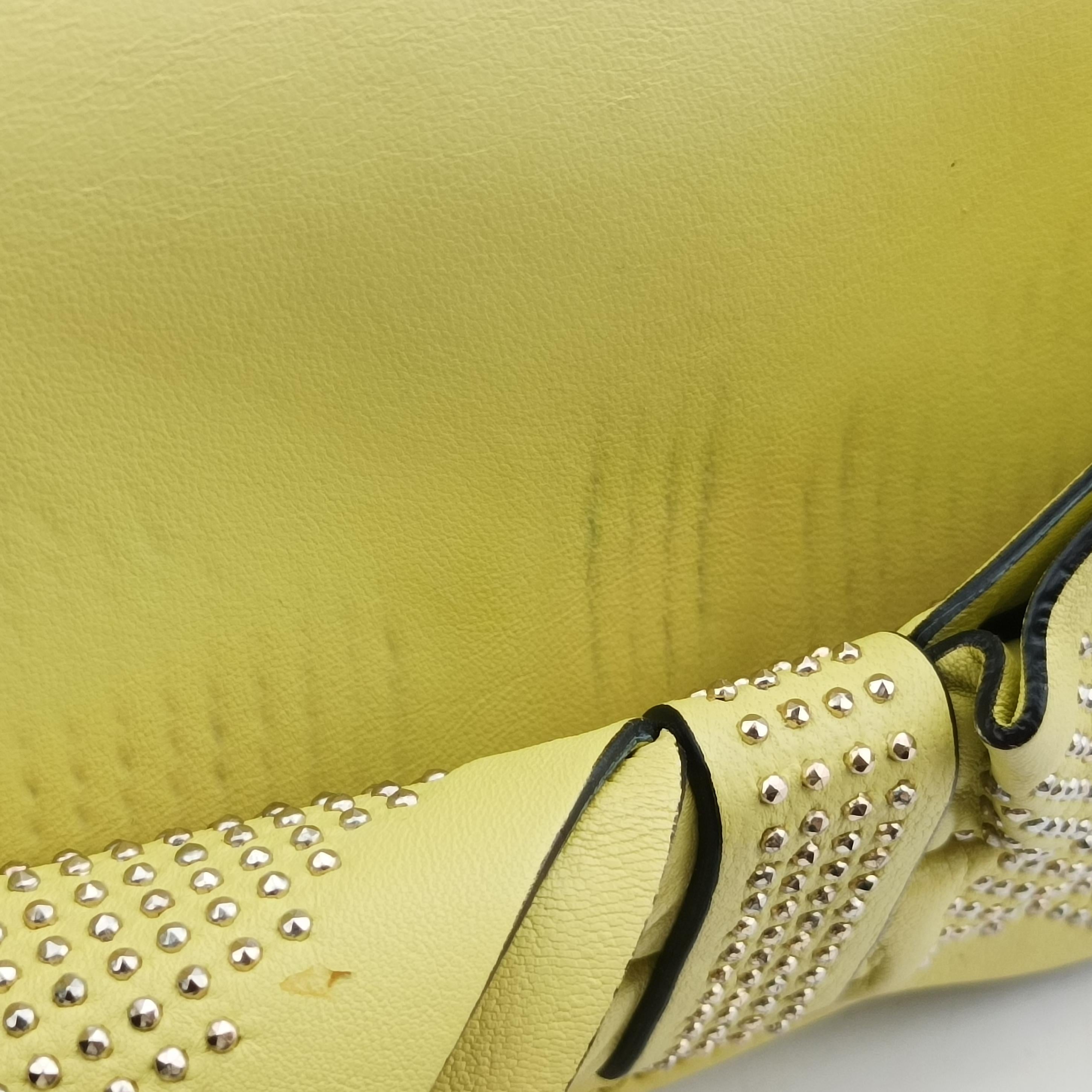 Pre-owned Valentino Bow Mini Flap Yellow Leather  shoulderbag | stylenewstar