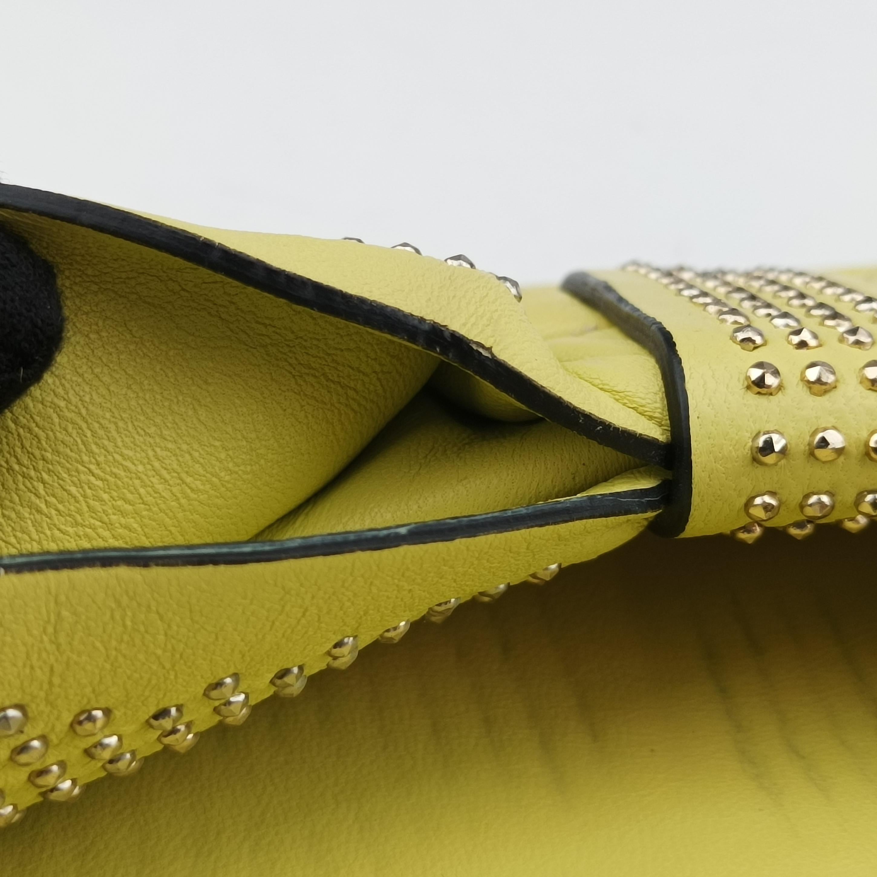 Pre-owned Valentino Bow Mini Flap Yellow Leather  shoulderbag | stylenewstar