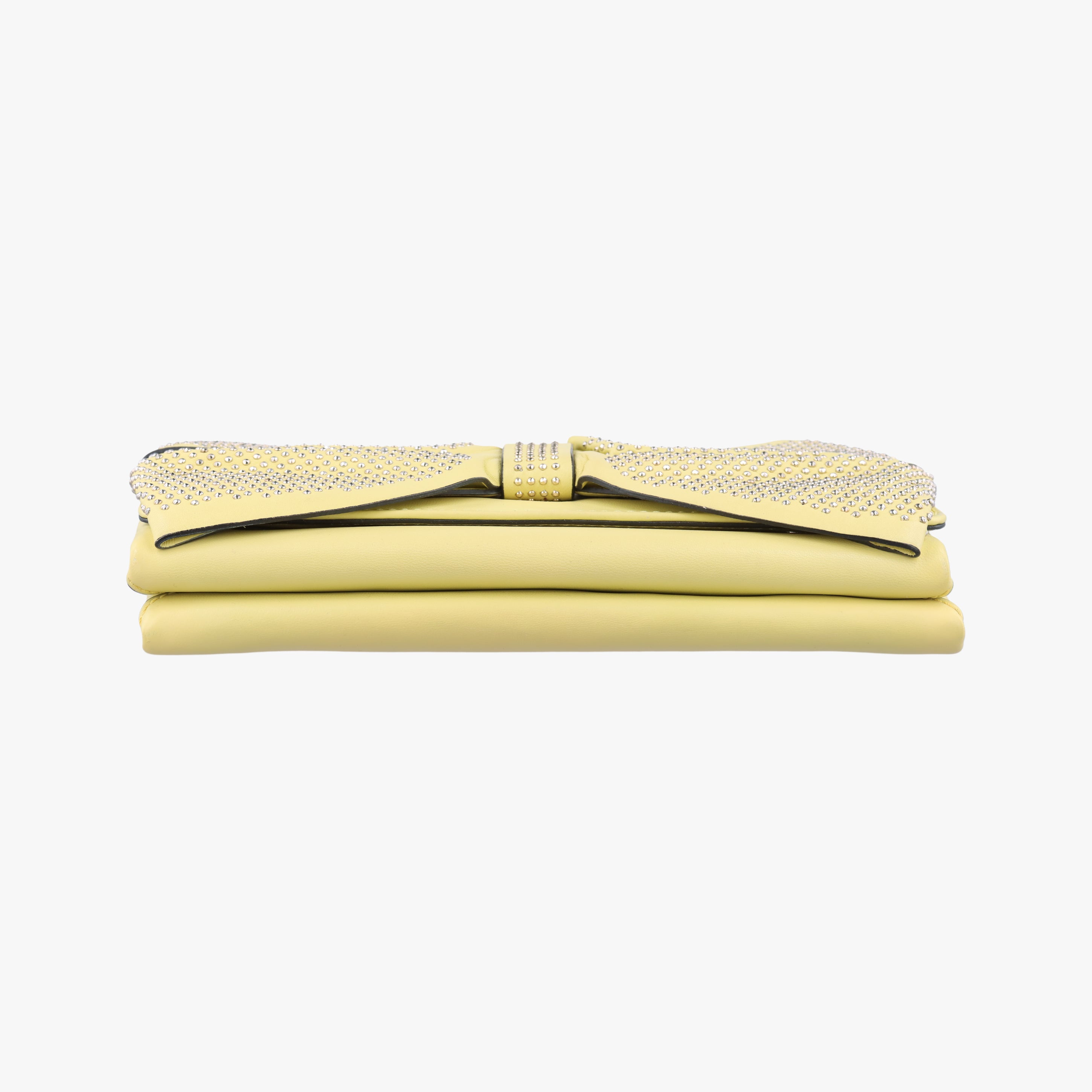 Pre-owned Valentino Bow Mini Flap Yellow Leather  shoulderbag | stylenewstar
