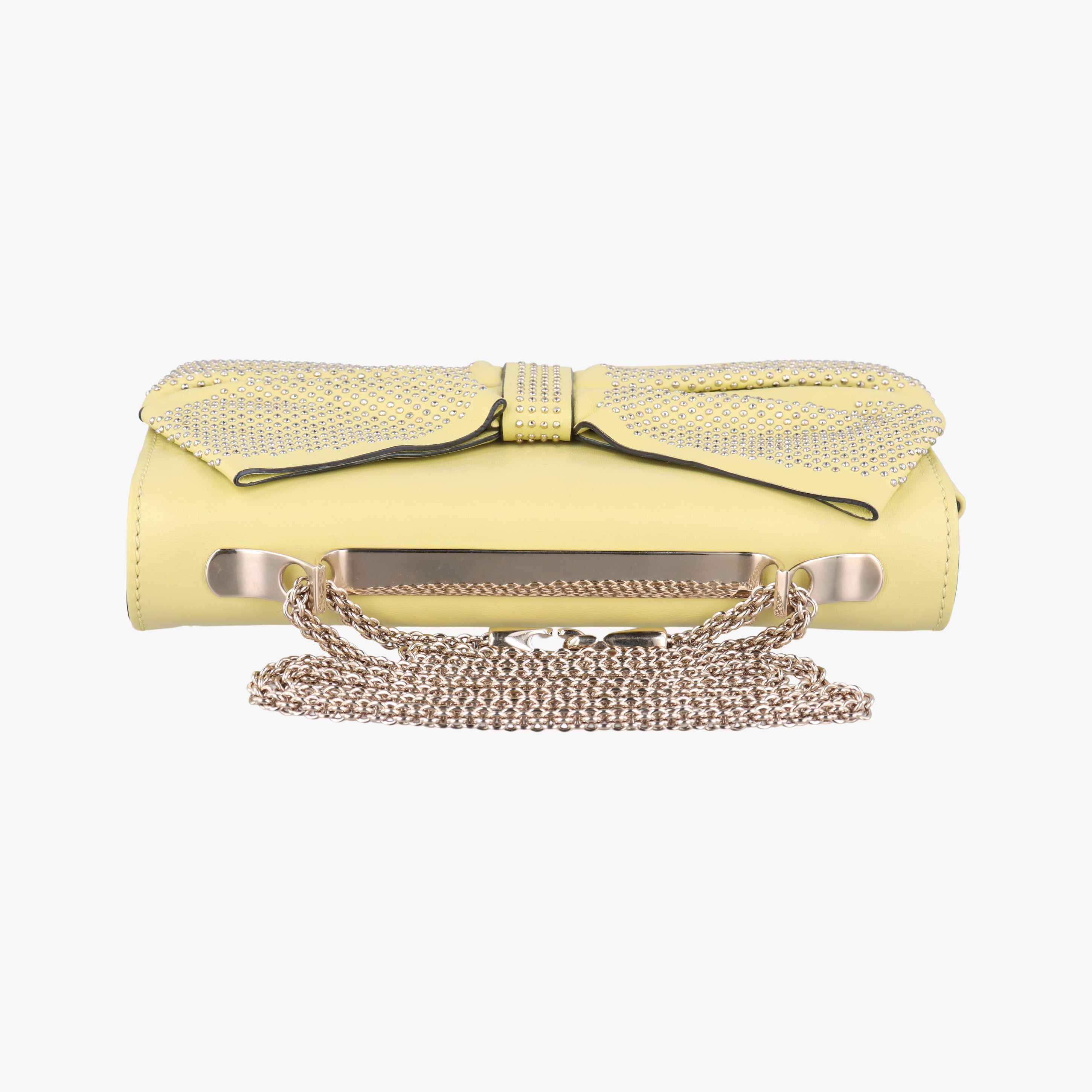 Pre-owned Valentino Bow Mini Flap Yellow Leather  shoulderbag | stylenewstar